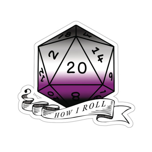 ACE Flag PRIDE D20 How I Roll Sticker