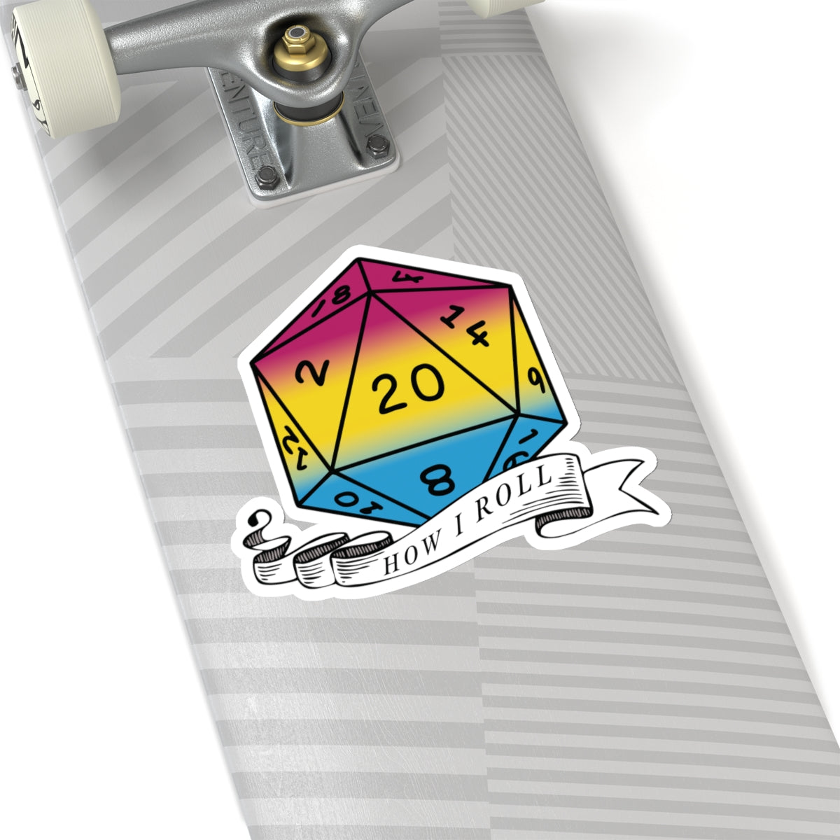 Pansexual Flag PRIDE D20 How I Roll Sticker