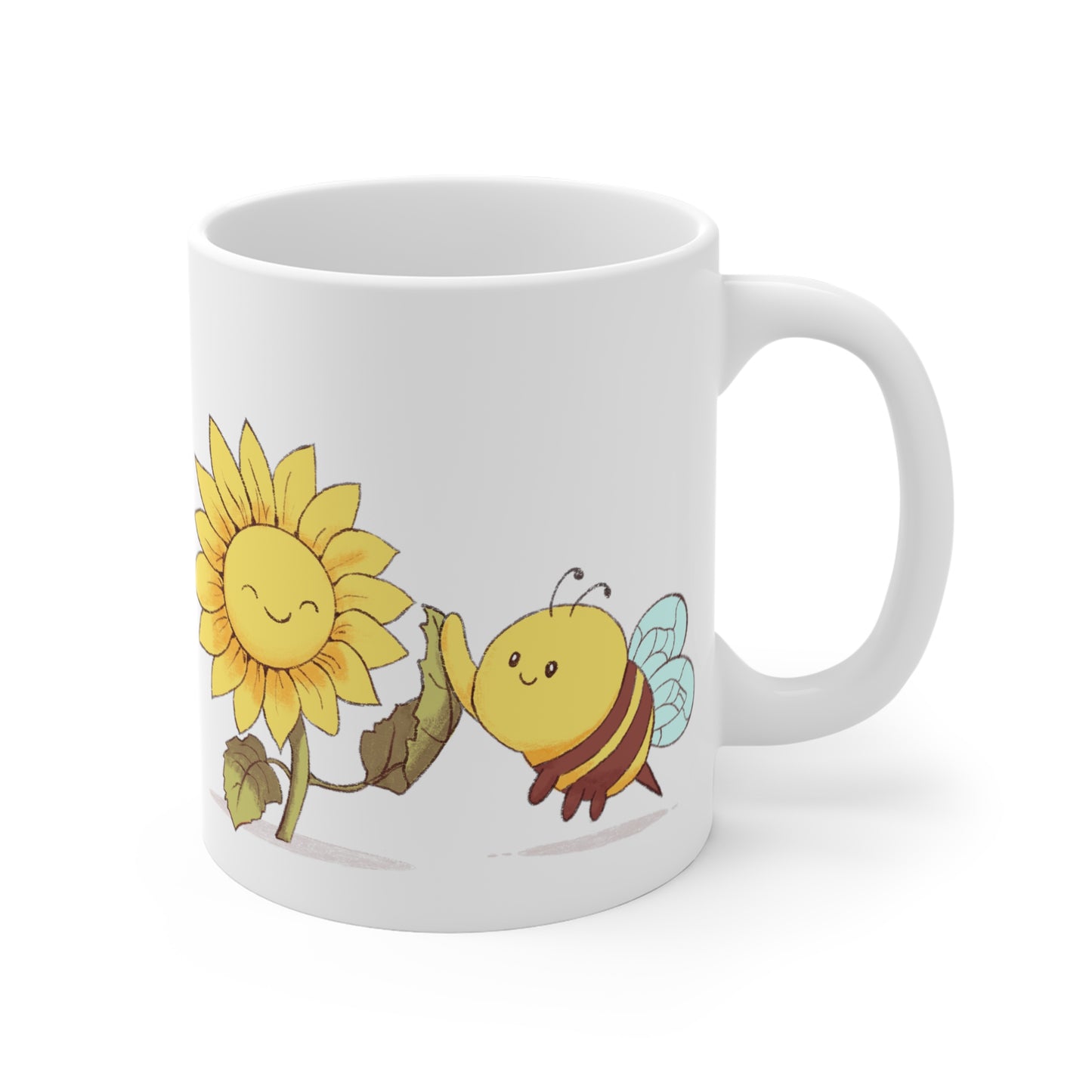 Cute Bee and Flower Mug | Bee Lover Gift | 11 oz Ceramic Mug