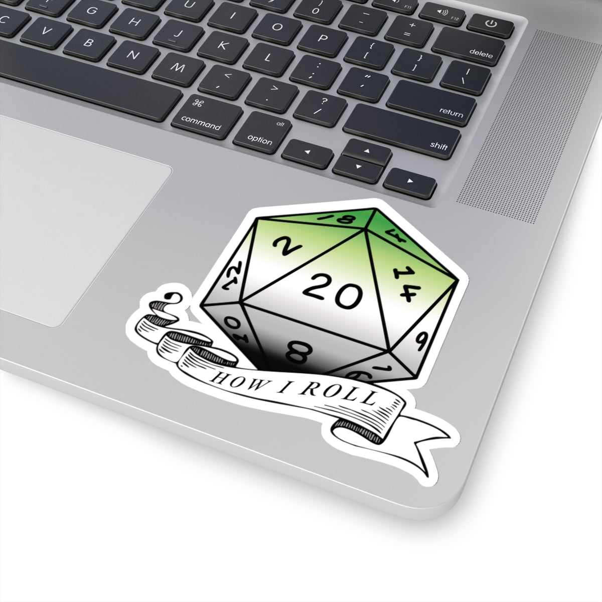 Aromantic Flag PRIDE D20 How I Roll Sticker