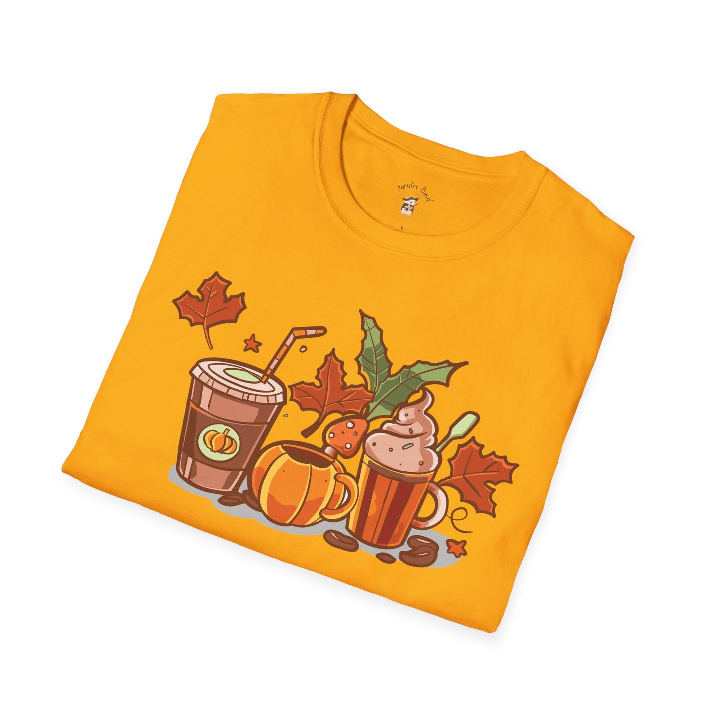 Fall Coffee Shirt, Cute Fall T-Shirt, Coffee Lover tee, Halloween Pumpkin Latte, Pumpkin Spice Shirt, Unisex Softstyle T-Shirt