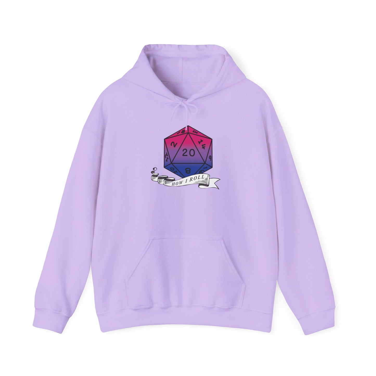 Nerdy Bisexual Pride | How I Roll | Pride Flag D20 Hoodie | Unisex Heavy Blend™ Hooded Sweatshirt