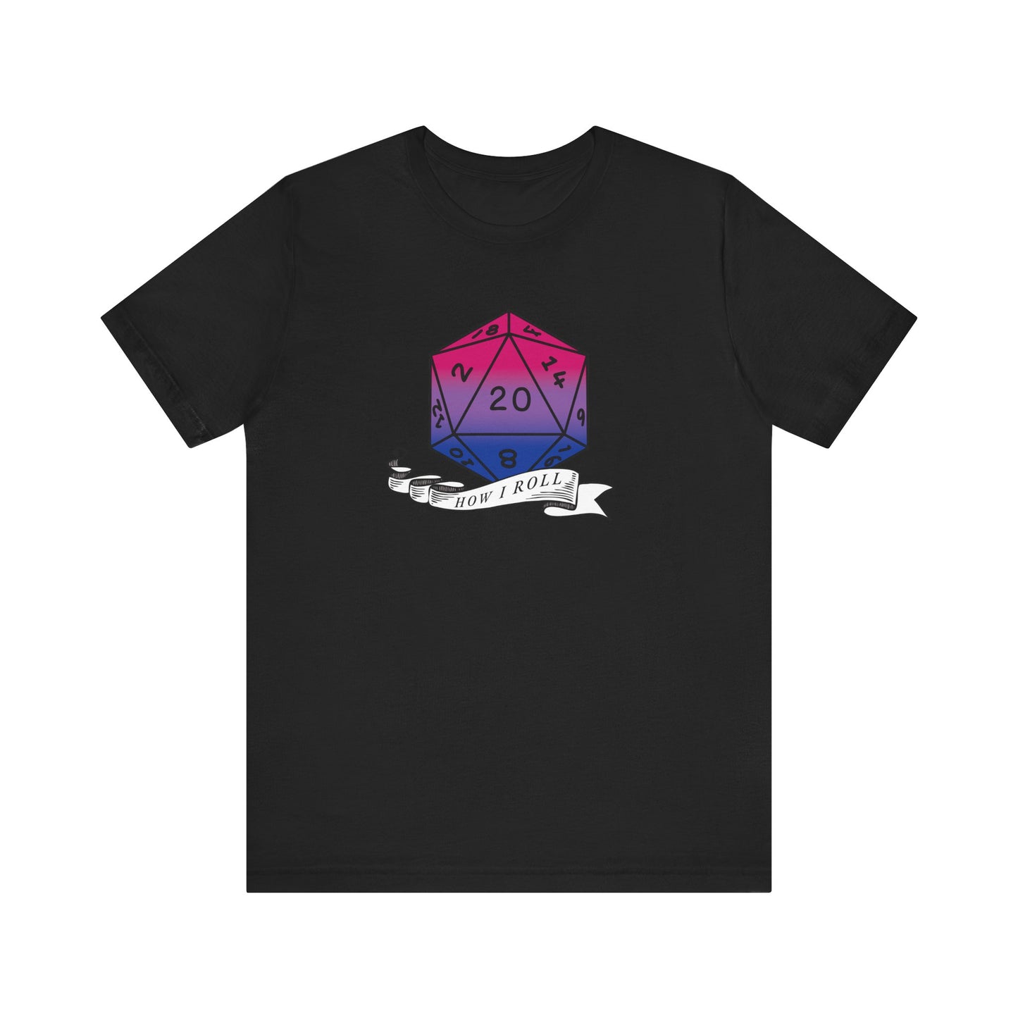 This Is How I Roll | Pride Flag D20 T-Shirt | Unisex T-Shirt | Nerdy Bisexual Pride