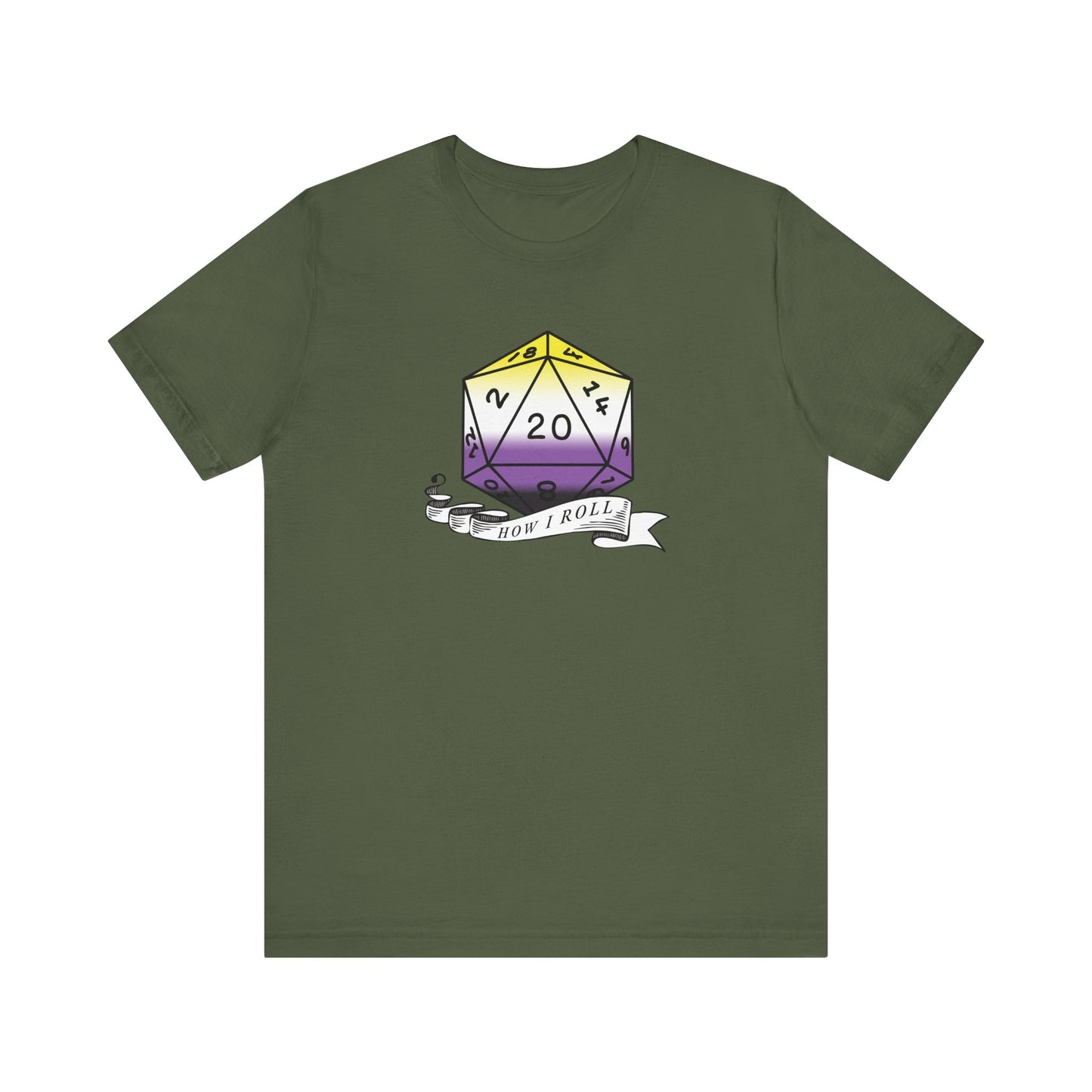 Nerdy Non-Binary, This Is How I Roll Pride Flag D20 Unisex T-Shirt