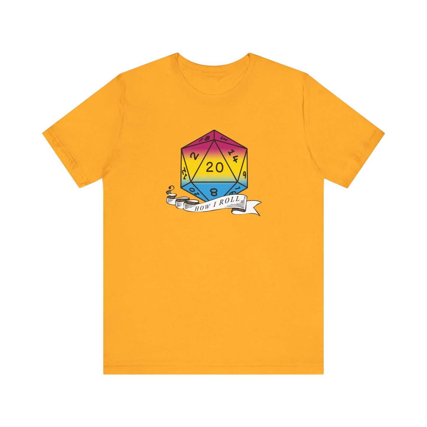 This Is How I Roll | Pride Flag D20 T-Shirt | Unisex T-Shirt | Nerdy Pansexual Pride