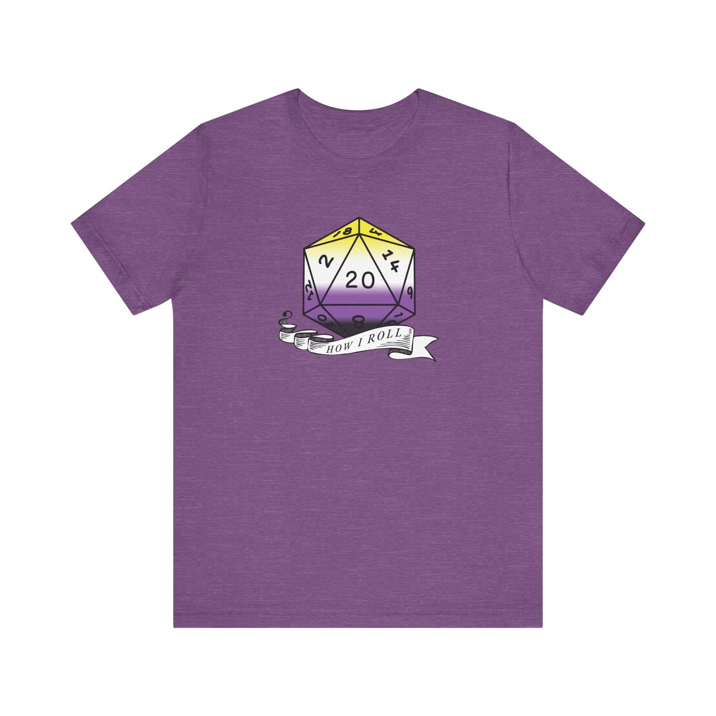 Nerdy Non-Binary, This Is How I Roll Pride Flag D20 Unisex T-Shirt