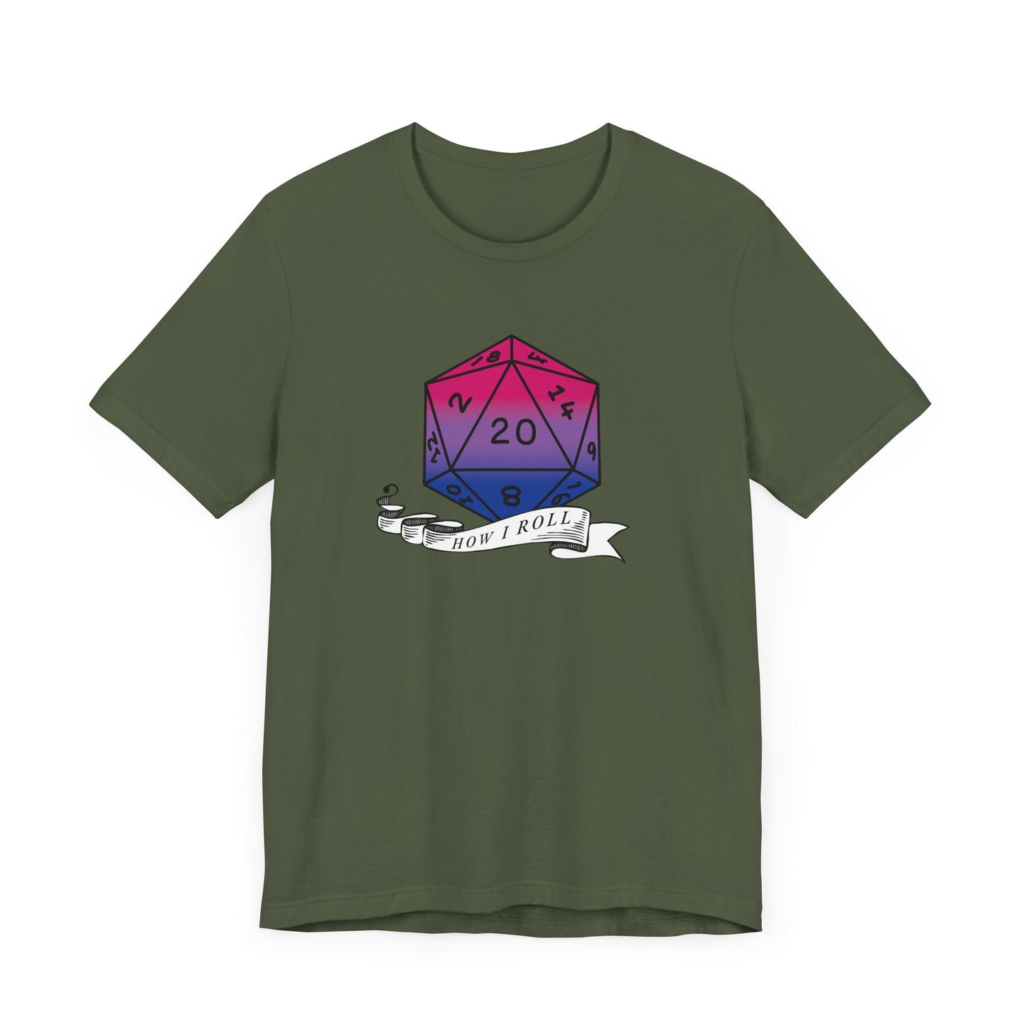 This Is How I Roll | Pride Flag D20 T-Shirt | Unisex T-Shirt | Nerdy Bisexual Pride