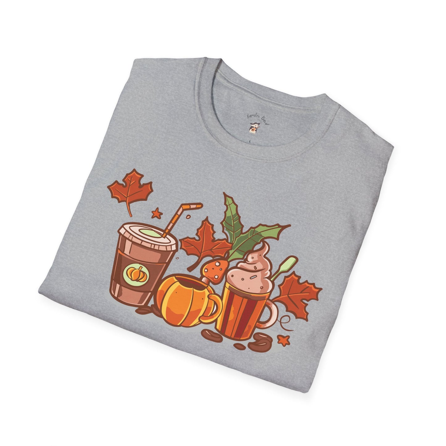 Fall Coffee Shirt, Cute Fall T-Shirt, Coffee Lover tee, Halloween Pumpkin Latte, Pumpkin Spice Shirt, Unisex Softstyle T-Shirt