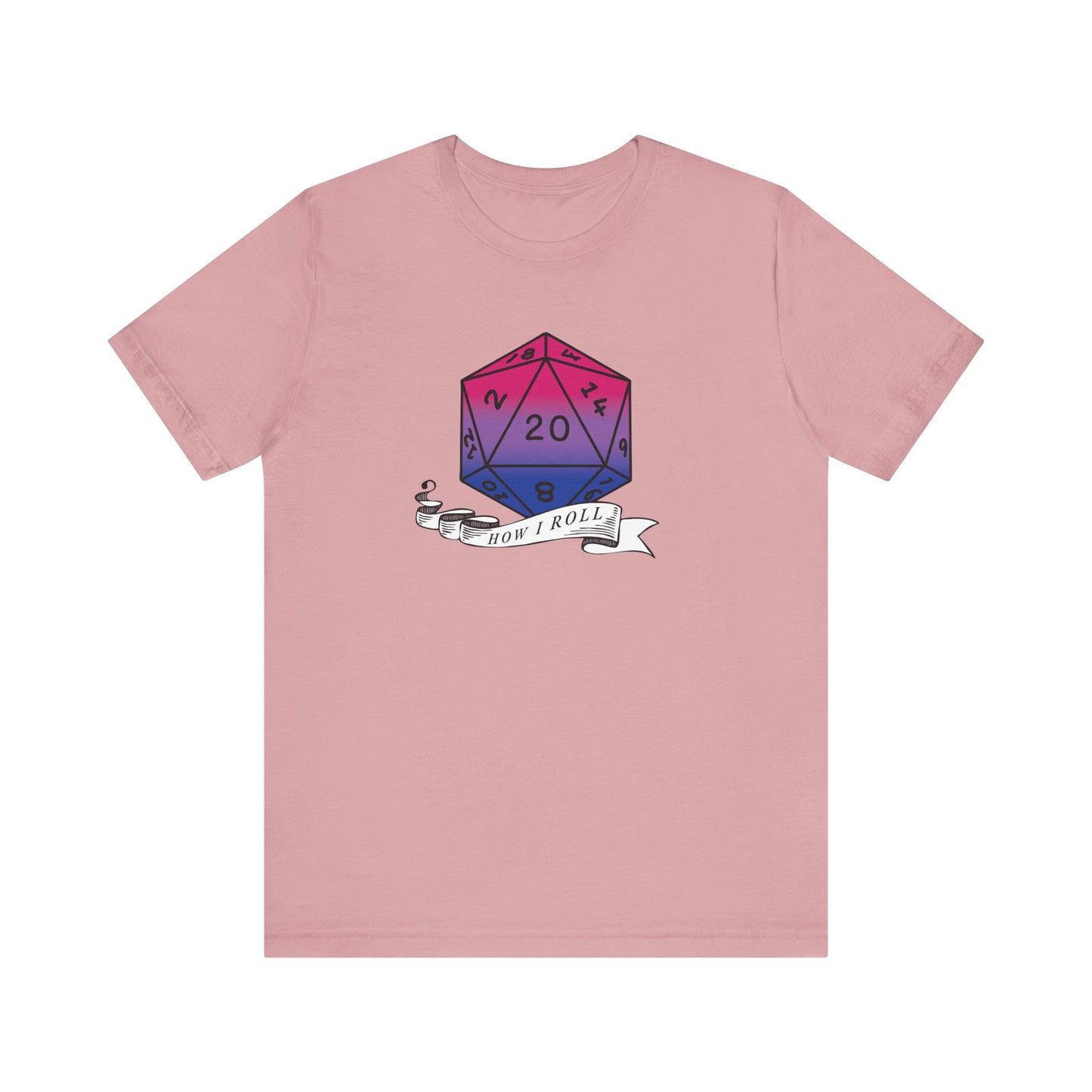 This Is How I Roll | Pride Flag D20 T-Shirt | Unisex T-Shirt | Nerdy Bisexual Pride