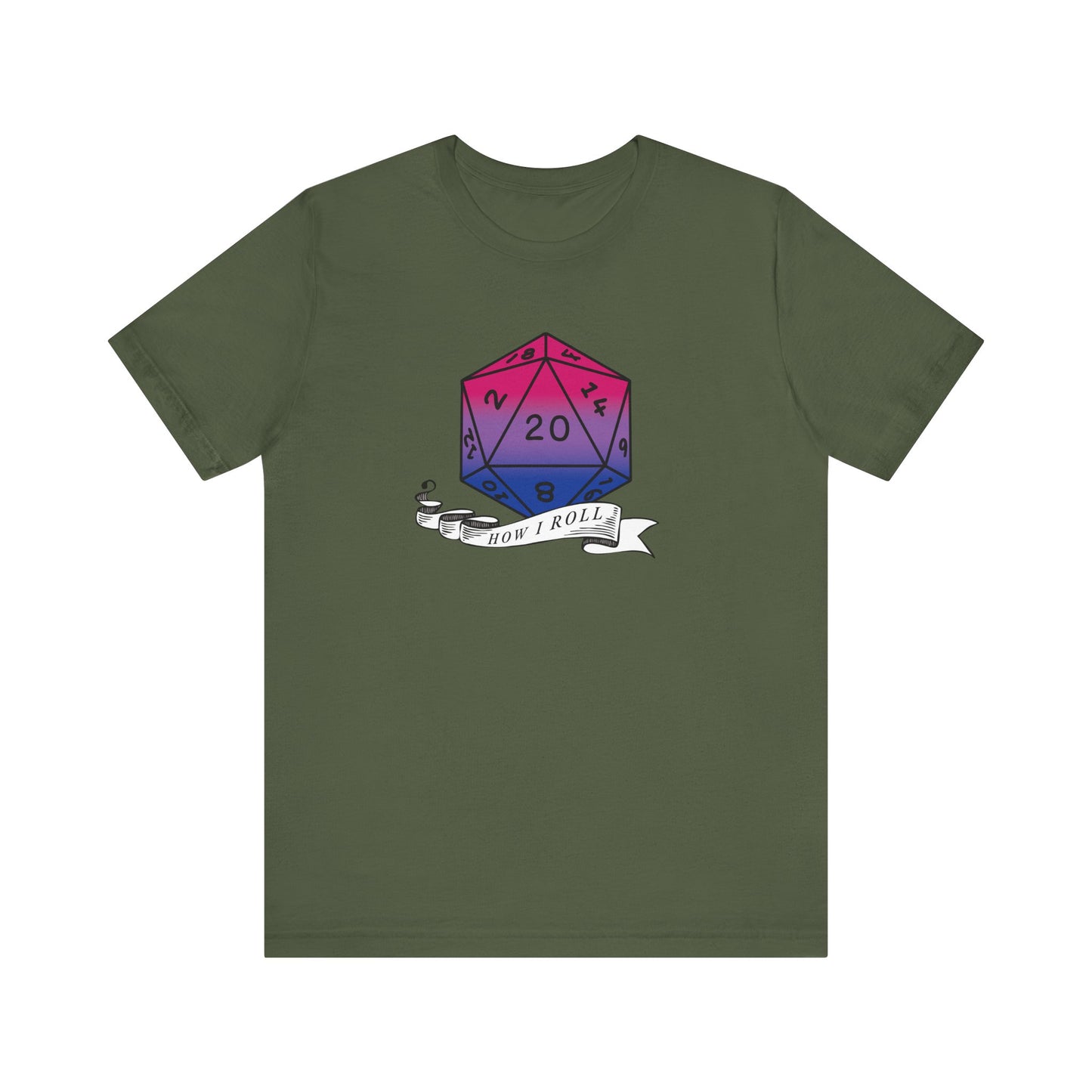This Is How I Roll | Pride Flag D20 T-Shirt | Unisex T-Shirt | Nerdy Bisexual Pride