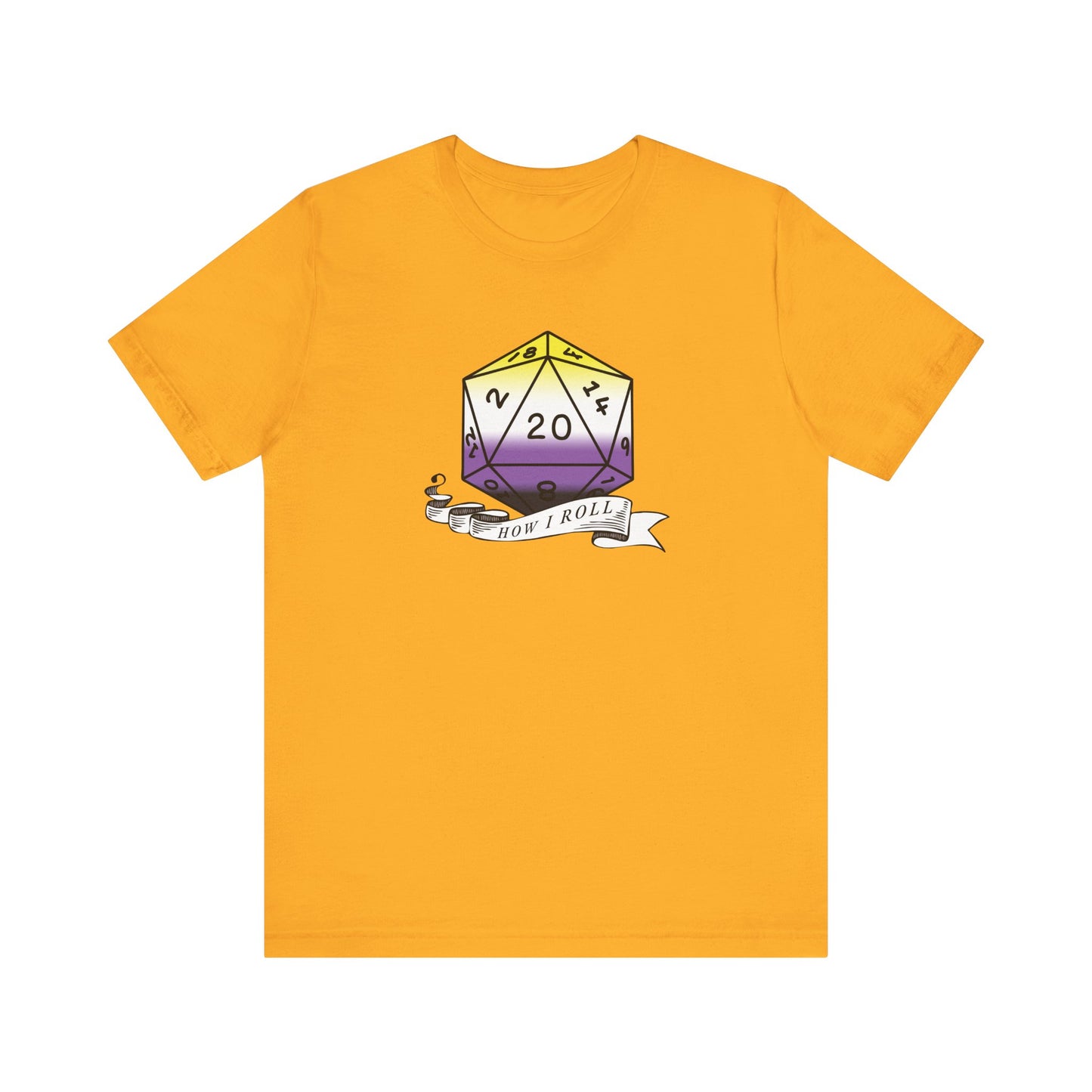 Nerdy Non-Binary, This Is How I Roll Pride Flag D20 Unisex T-Shirt