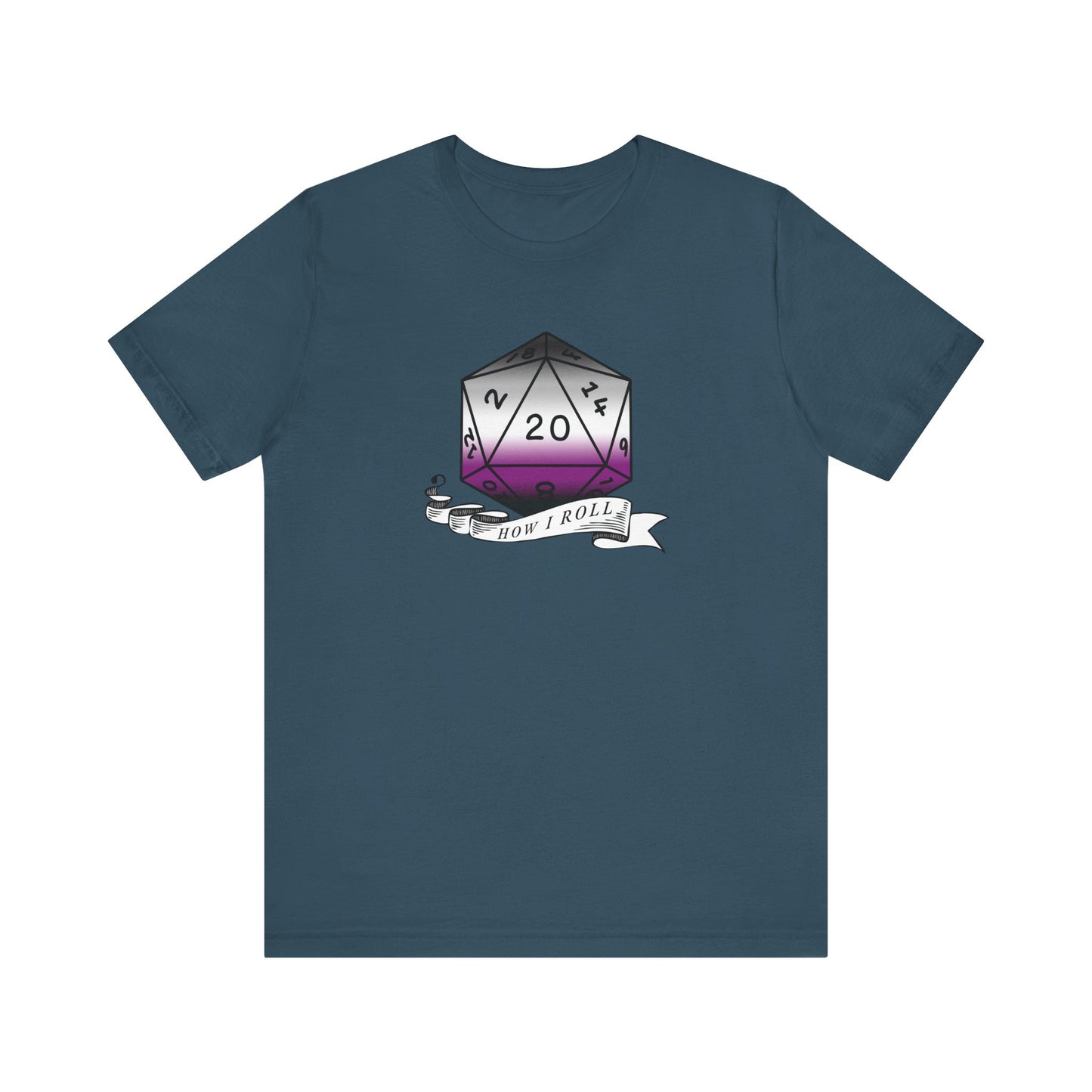 Nerdy Asexual Pride, How I Roll, Pride Flag D20 Unisex T-Shirt
