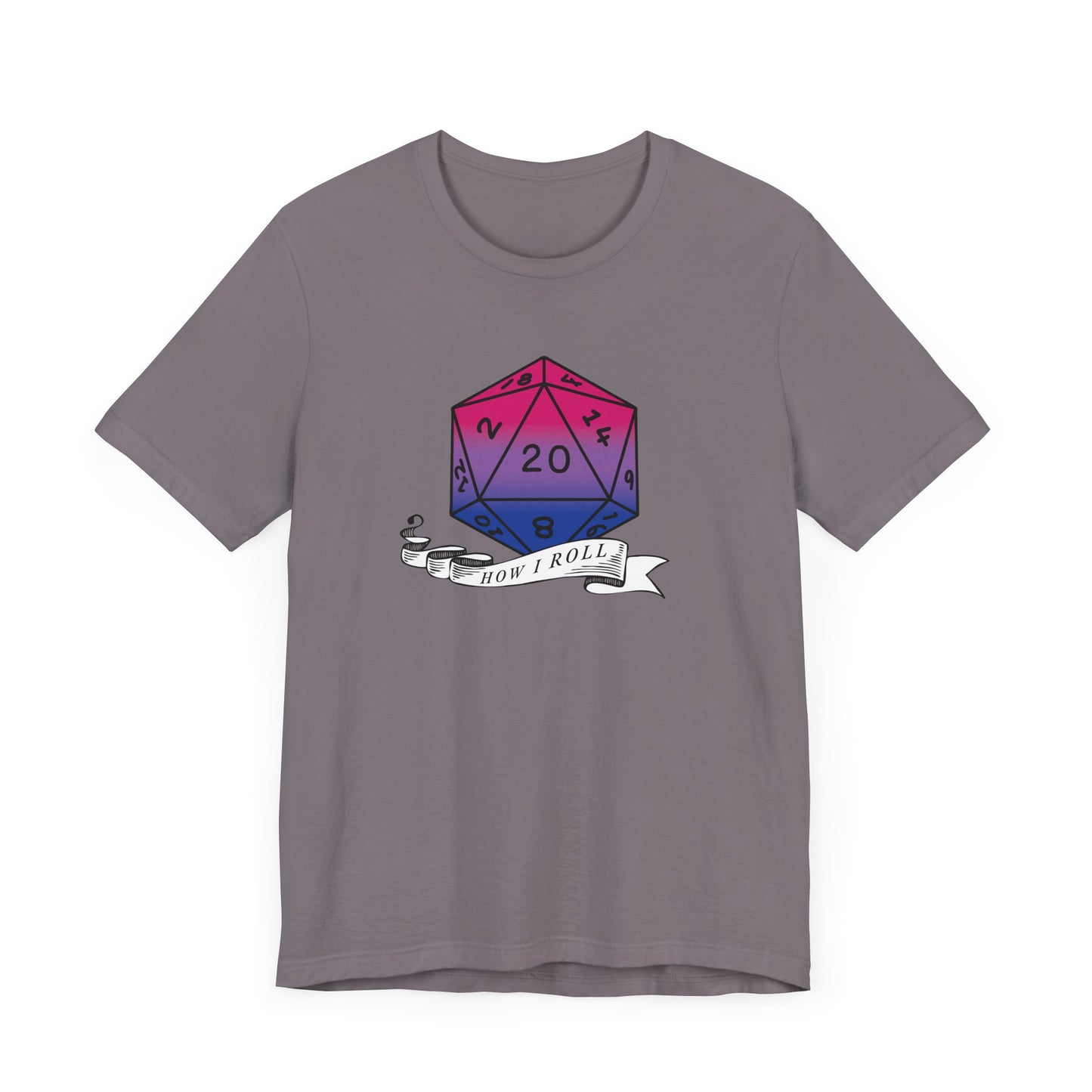 This Is How I Roll | Pride Flag D20 T-Shirt | Unisex T-Shirt | Nerdy Bisexual Pride