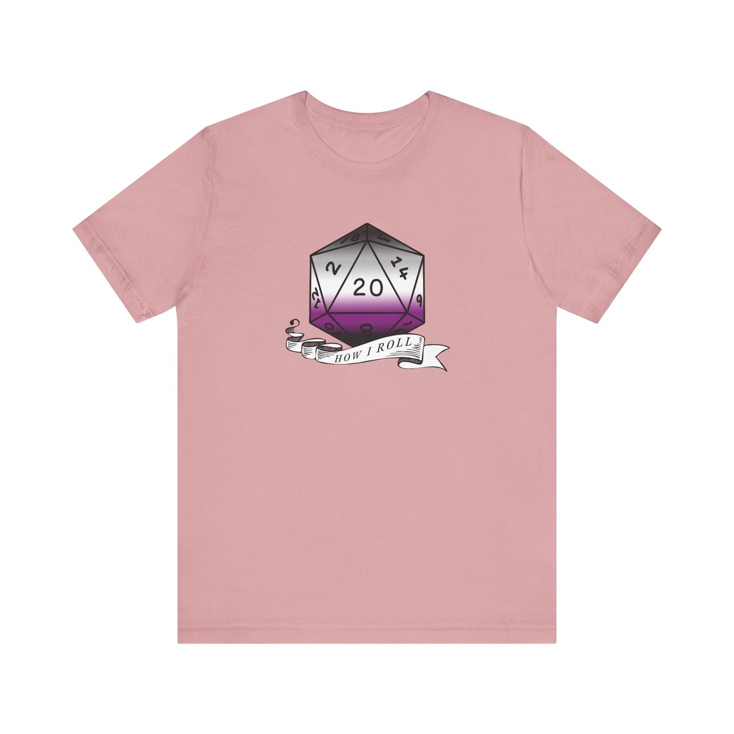 Nerdy Asexual Pride, How I Roll, Pride Flag D20 Unisex T-Shirt