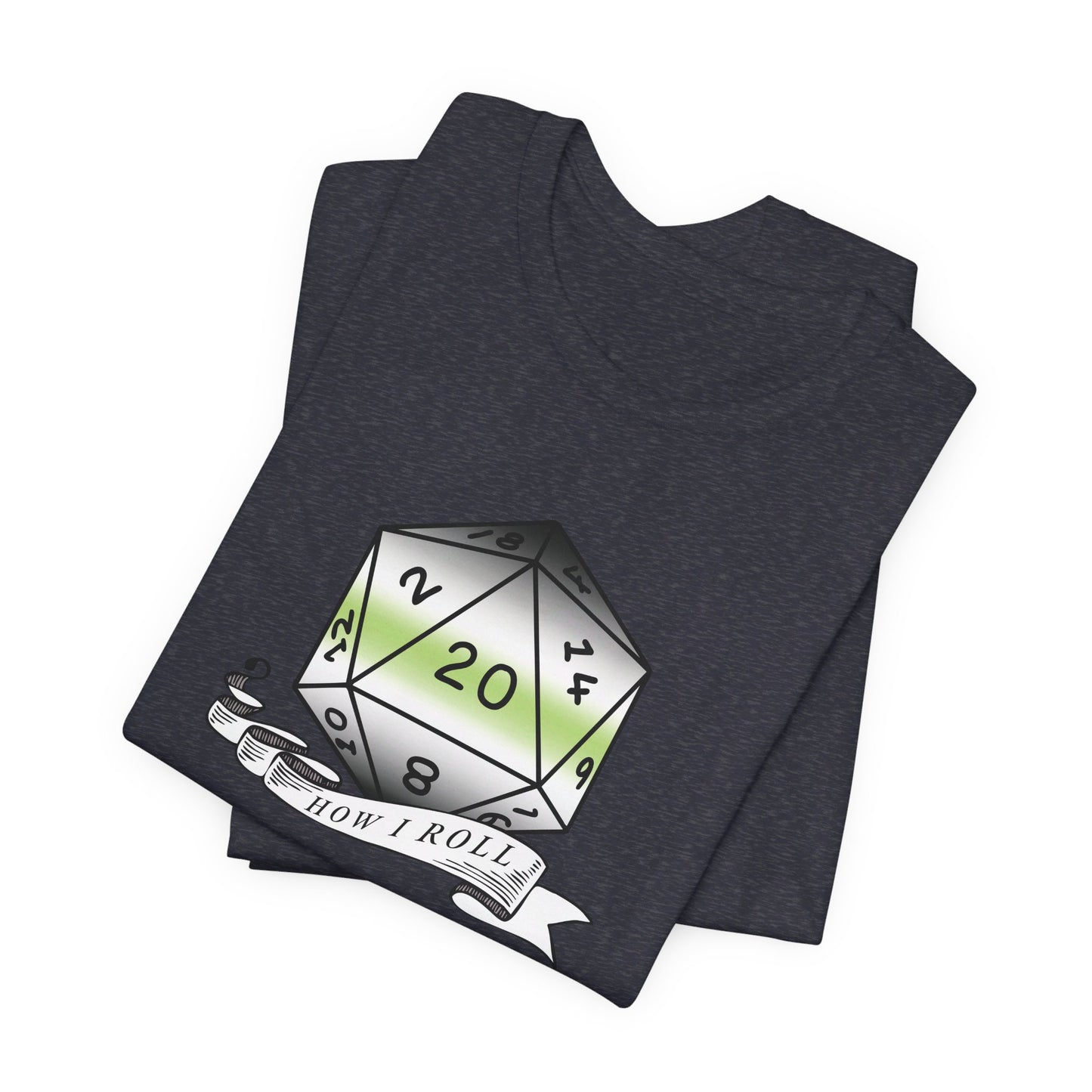 This Is How I Roll | Pride Flag D20 T-Shirt | Unisex T-Shirt | Nerdy Agender Pride