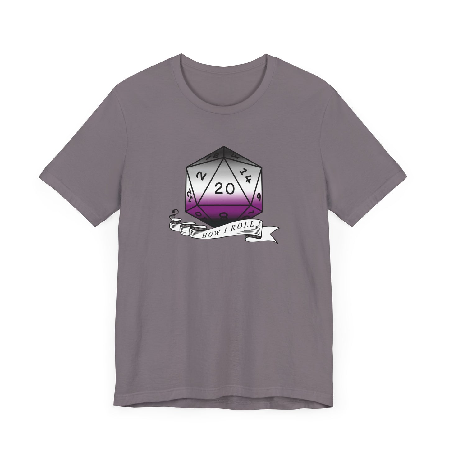 Nerdy Asexual Pride, How I Roll, Pride Flag D20 Unisex T-Shirt