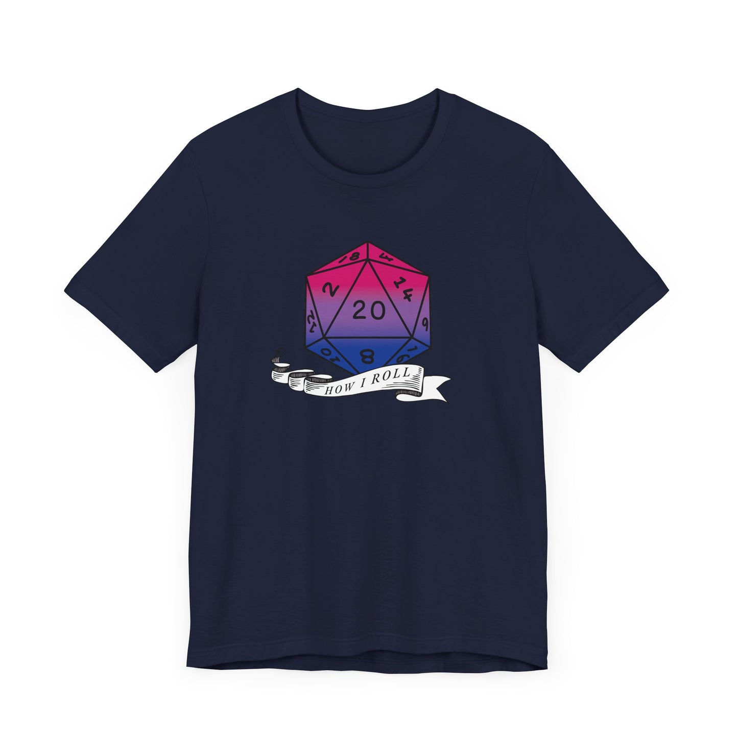This Is How I Roll | Pride Flag D20 T-Shirt | Unisex T-Shirt | Nerdy Bisexual Pride