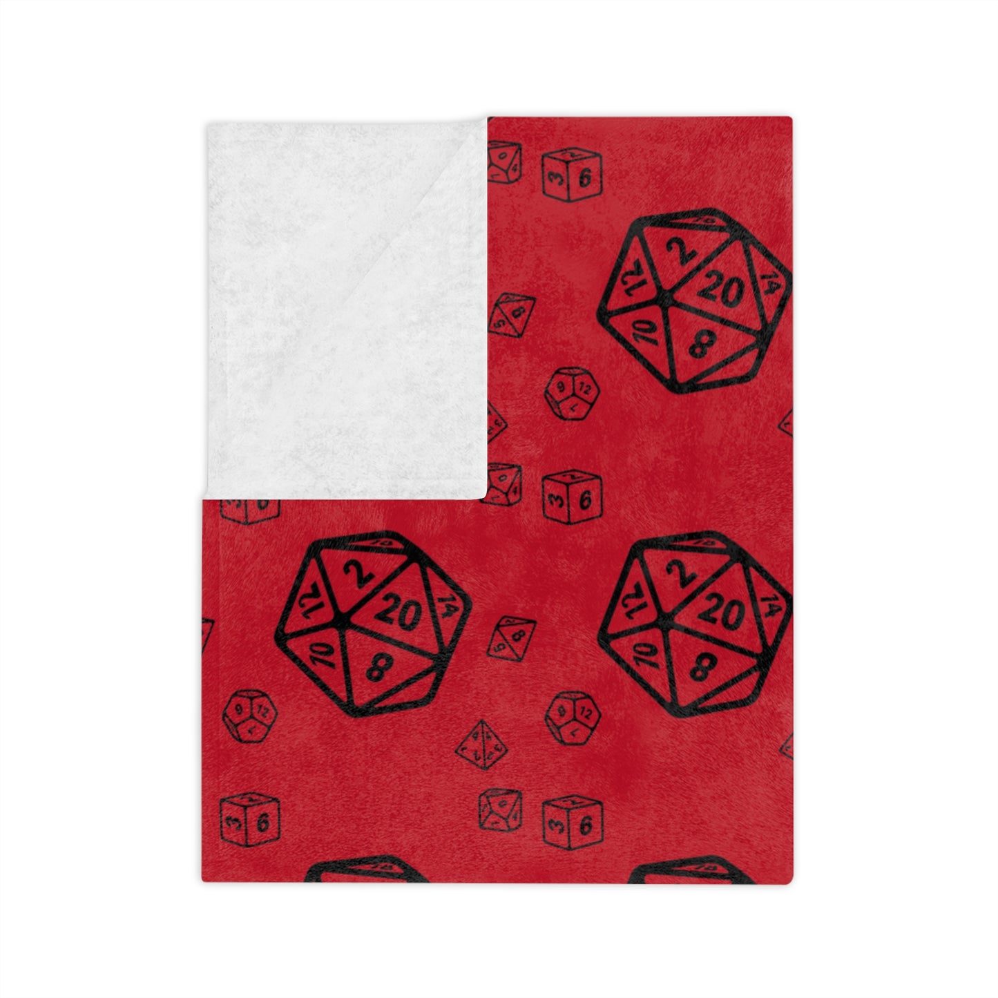 D20 Red Cozy Lightweight Velveteen Microfiber Blanket, Dorm Room Throw, Reading Blanket, Gaming Blanket