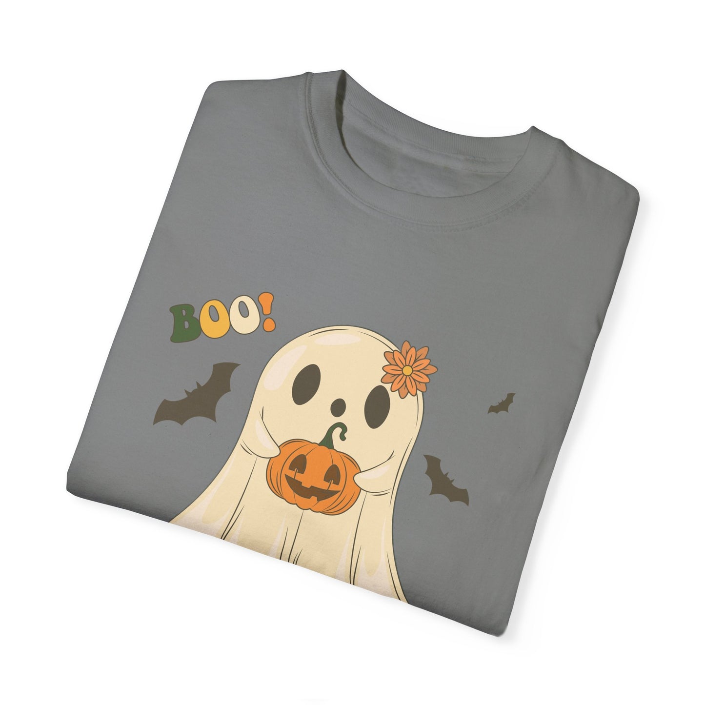 Cute Retro Halloween Ghost t-shirt, Boo Shirt, Spooky Ghost tee, Spooky Vibes, Unisex Garment-Dyed T-shirt