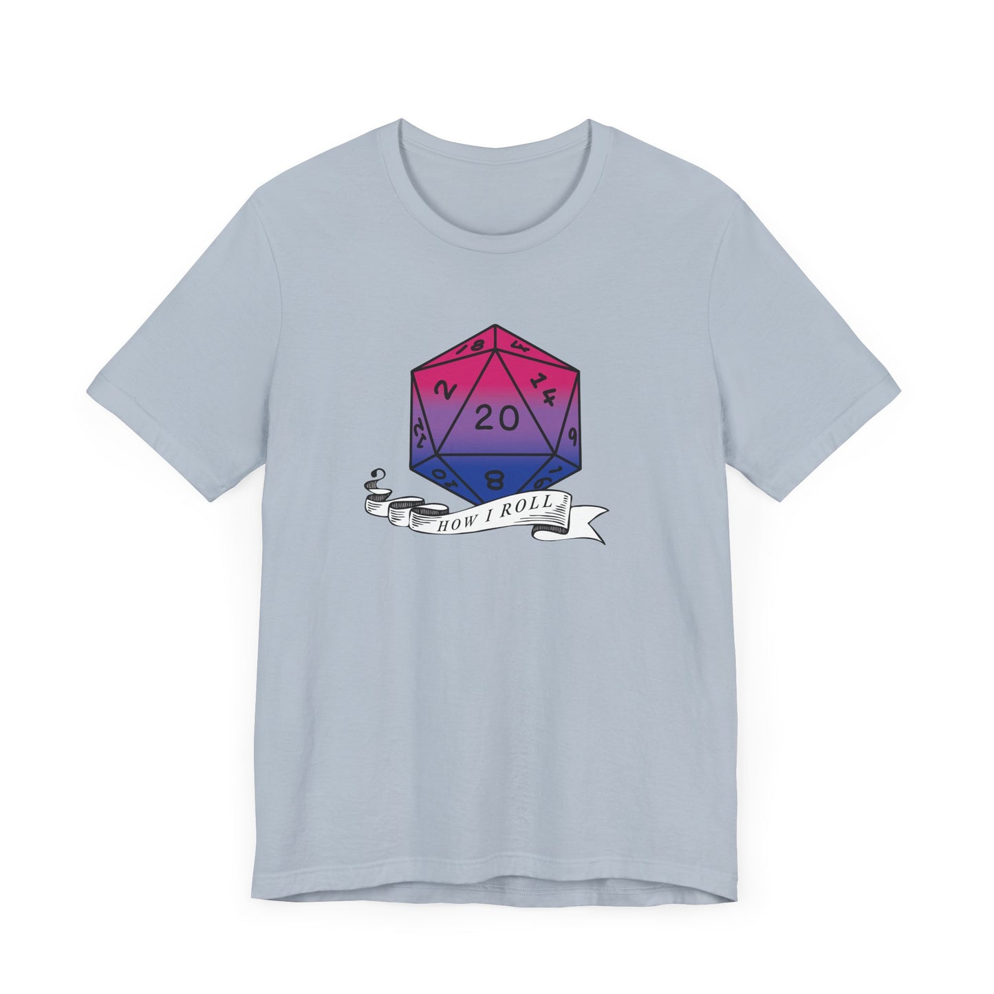 This Is How I Roll | Pride Flag D20 T-Shirt | Unisex T-Shirt | Nerdy Bisexual Pride