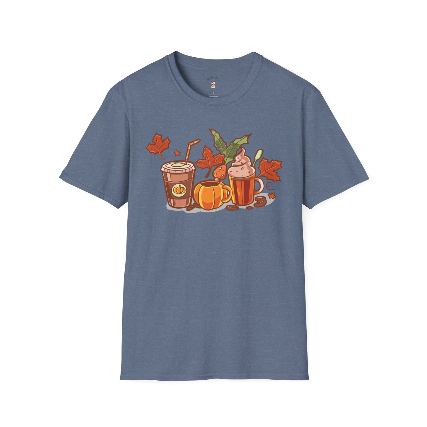 Fall Coffee Shirt, Cute Fall T-Shirt, Coffee Lover tee, Halloween Pumpkin Latte, Pumpkin Spice Shirt, Unisex Softstyle T-Shirt