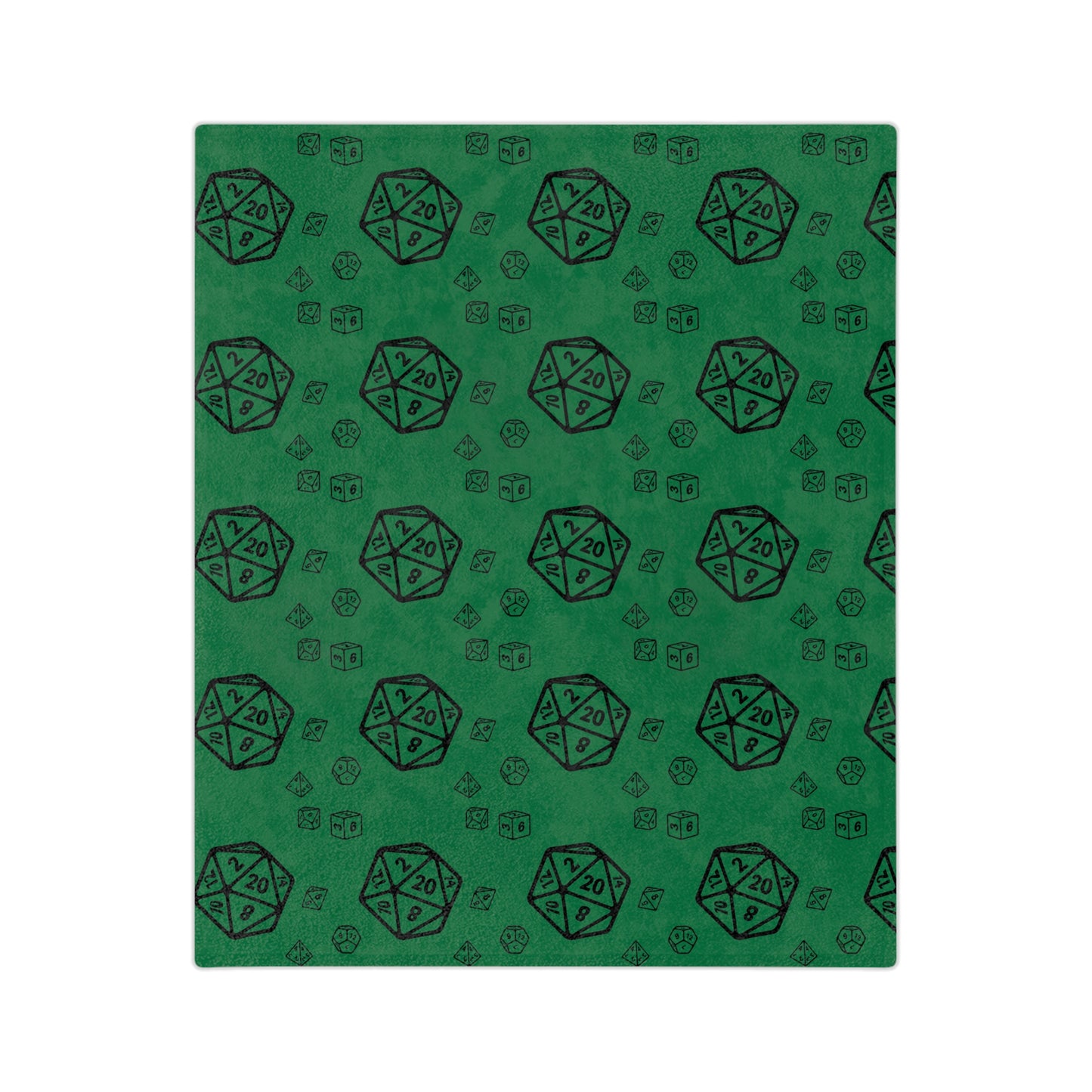 D20 Green Cozy Lightweight Velveteen Microfiber Blanket, Dorm Room Throw, Reading Blanket, Gaming Blanket