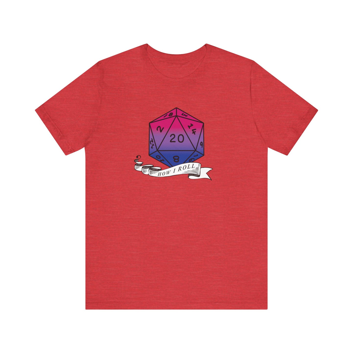 This Is How I Roll | Pride Flag D20 T-Shirt | Unisex T-Shirt | Nerdy Bisexual Pride