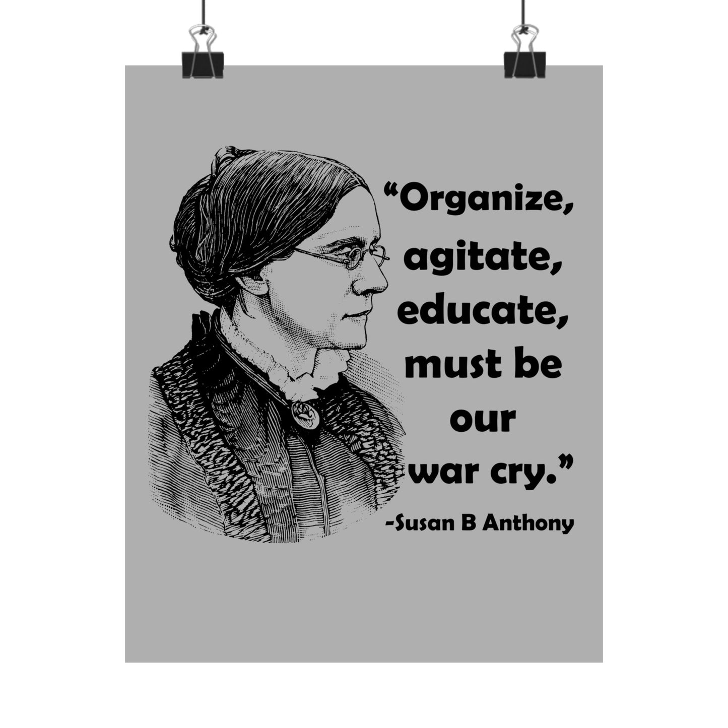 Inspirational Matte Vertical Posters - Empowerment Wall Art, Feminist Decor, Susan B. Anthony Quote, Motivational Gift, Home Office Wall