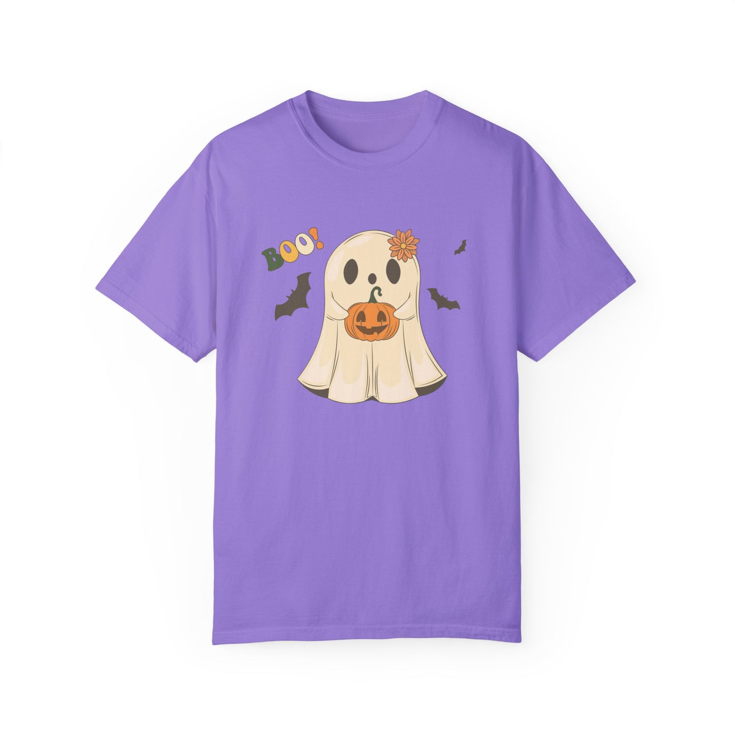 Cute Retro Halloween Ghost t-shirt, Boo Shirt, Spooky Ghost tee, Spooky Vibes, Unisex Garment-Dyed T-shirt