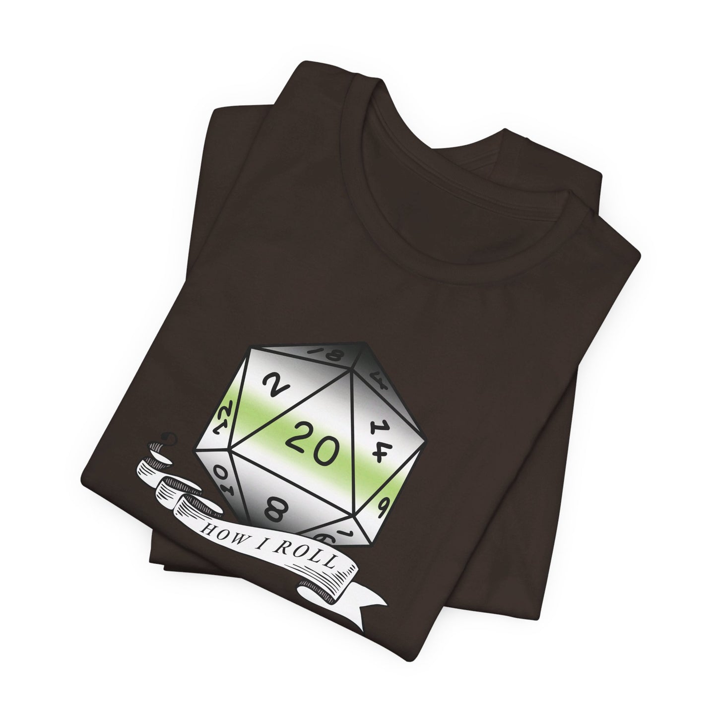 This Is How I Roll | Pride Flag D20 T-Shirt | Unisex T-Shirt | Nerdy Agender Pride