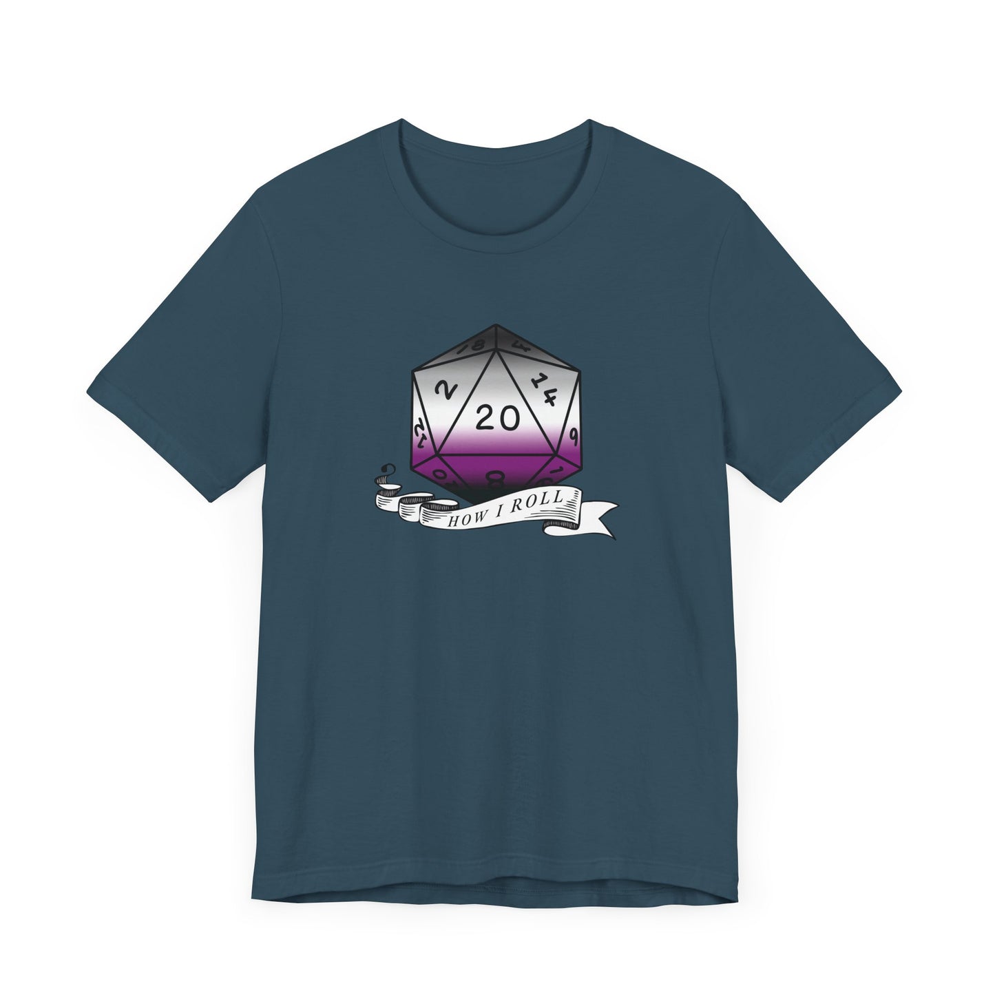 Nerdy Asexual Pride, How I Roll, Pride Flag D20 Unisex T-Shirt