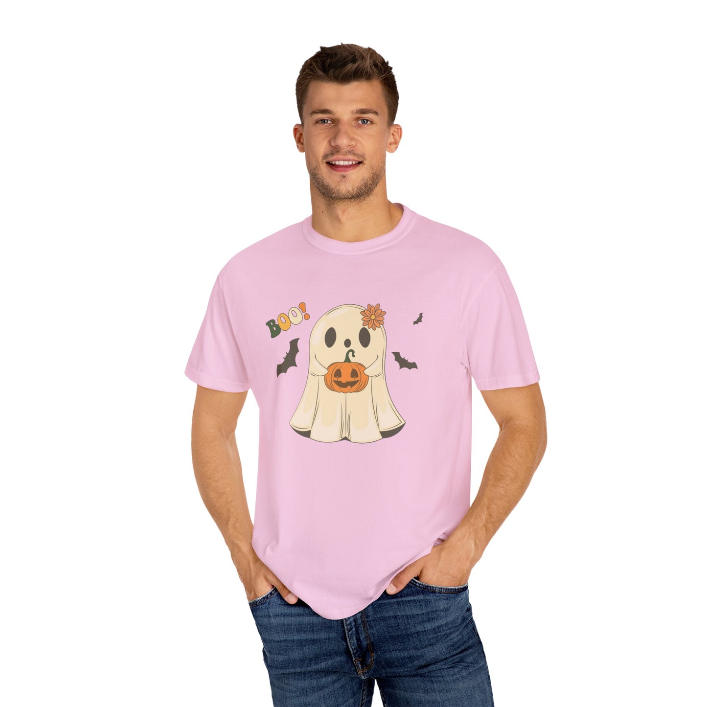 Cute Retro Halloween Ghost t-shirt, Boo Shirt, Spooky Ghost tee, Spooky Vibes, Unisex Garment-Dyed T-shirt