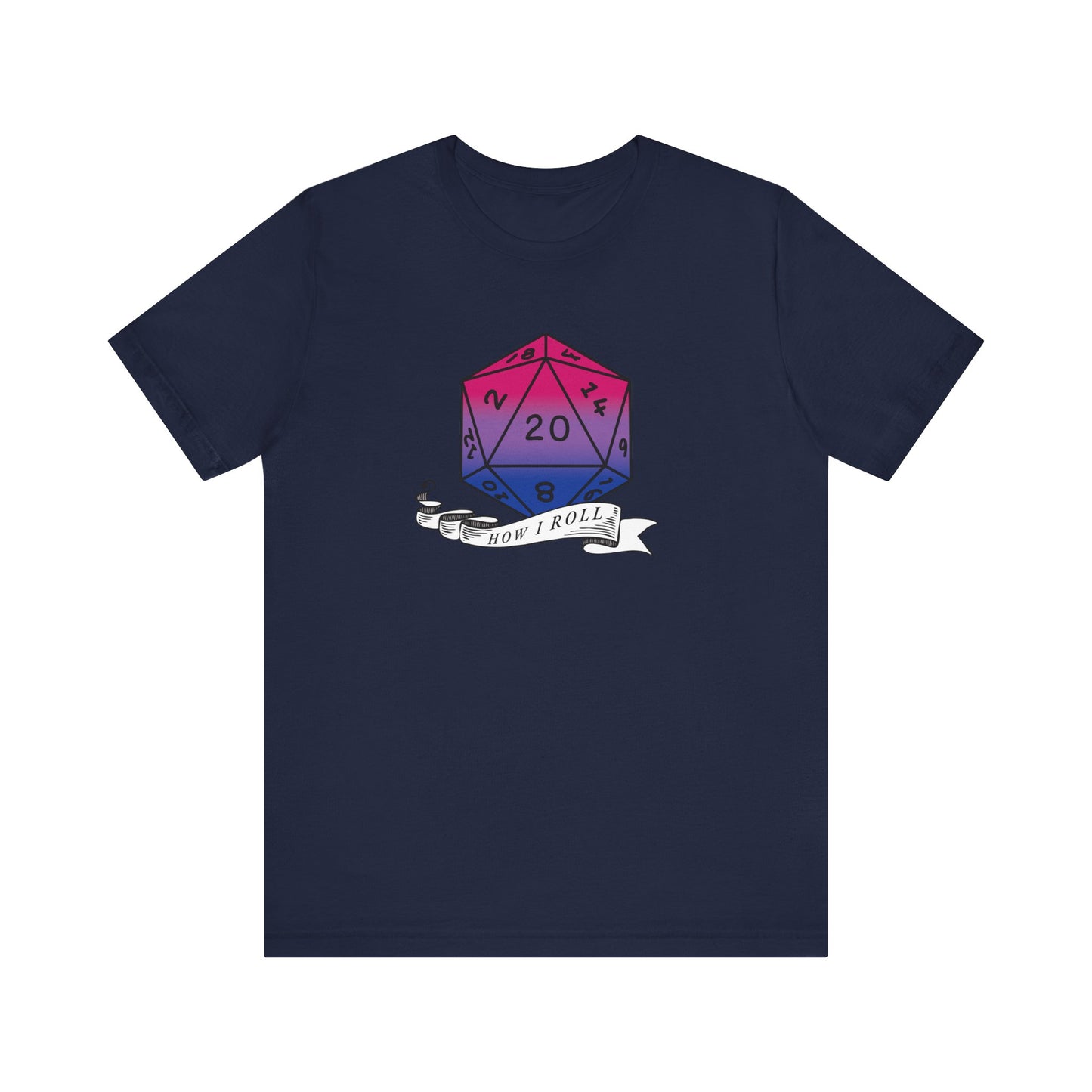 This Is How I Roll | Pride Flag D20 T-Shirt | Unisex T-Shirt | Nerdy Bisexual Pride