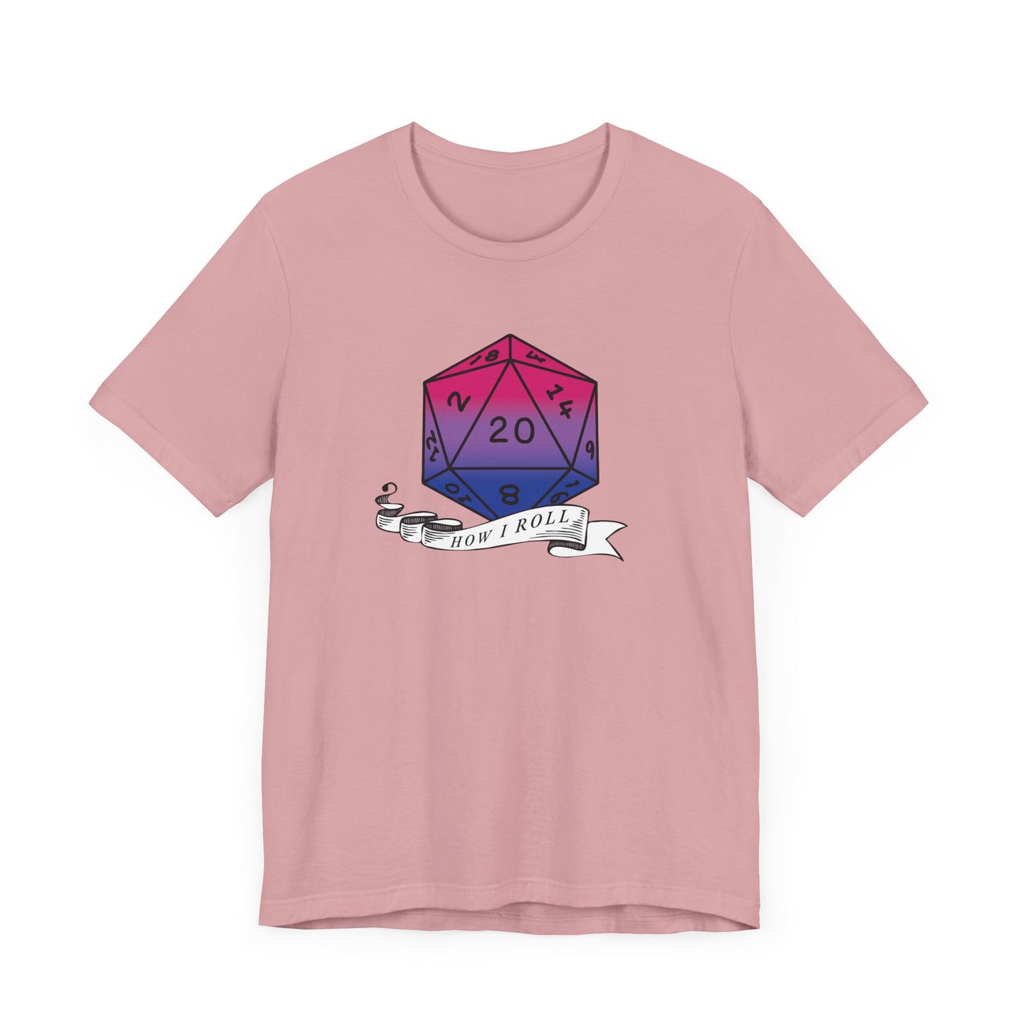 This Is How I Roll | Pride Flag D20 T-Shirt | Unisex T-Shirt | Nerdy Bisexual Pride