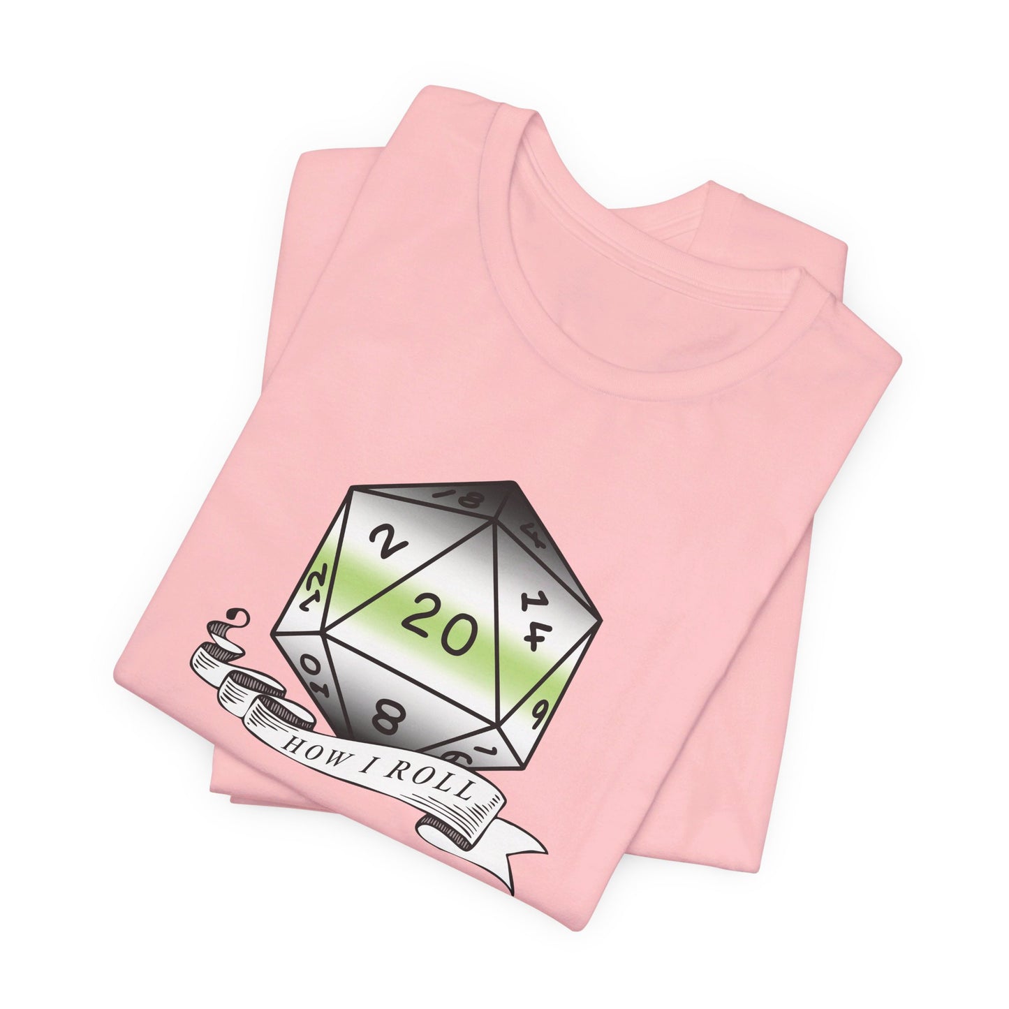 This Is How I Roll | Pride Flag D20 T-Shirt | Unisex T-Shirt | Nerdy Agender Pride