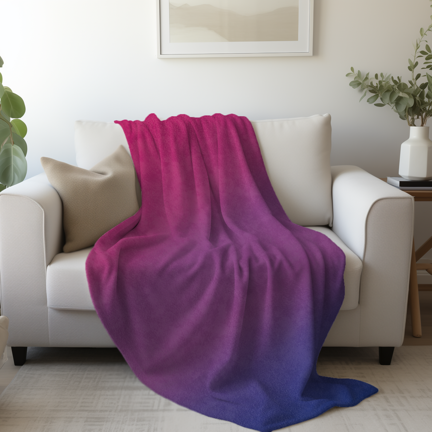 Bisexual Pride Flag Cozy Lightweight Velveteen Microfiber Blanket, Reading Blanket, Dorm Room Throw