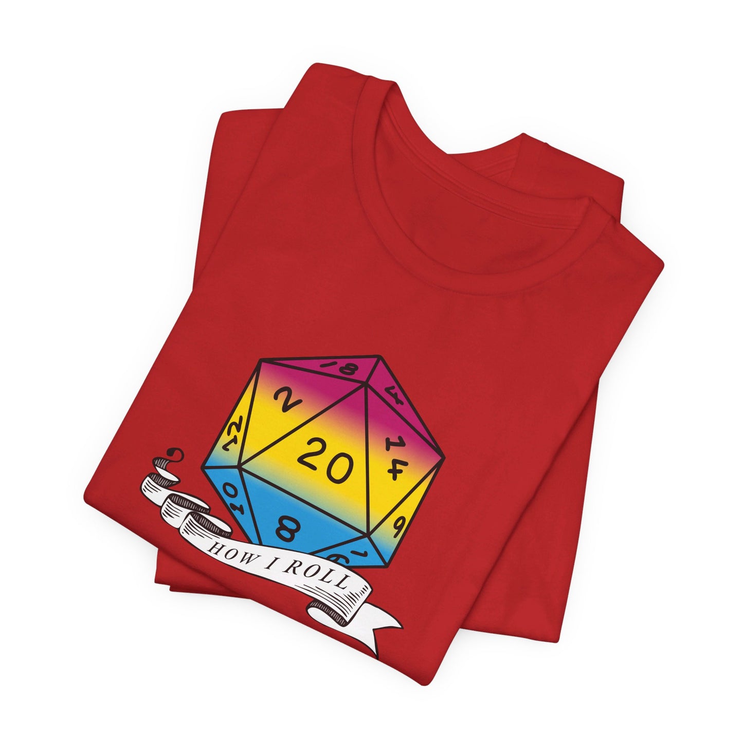 This Is How I Roll | Pride Flag D20 T-Shirt | Unisex T-Shirt | Nerdy Pansexual Pride