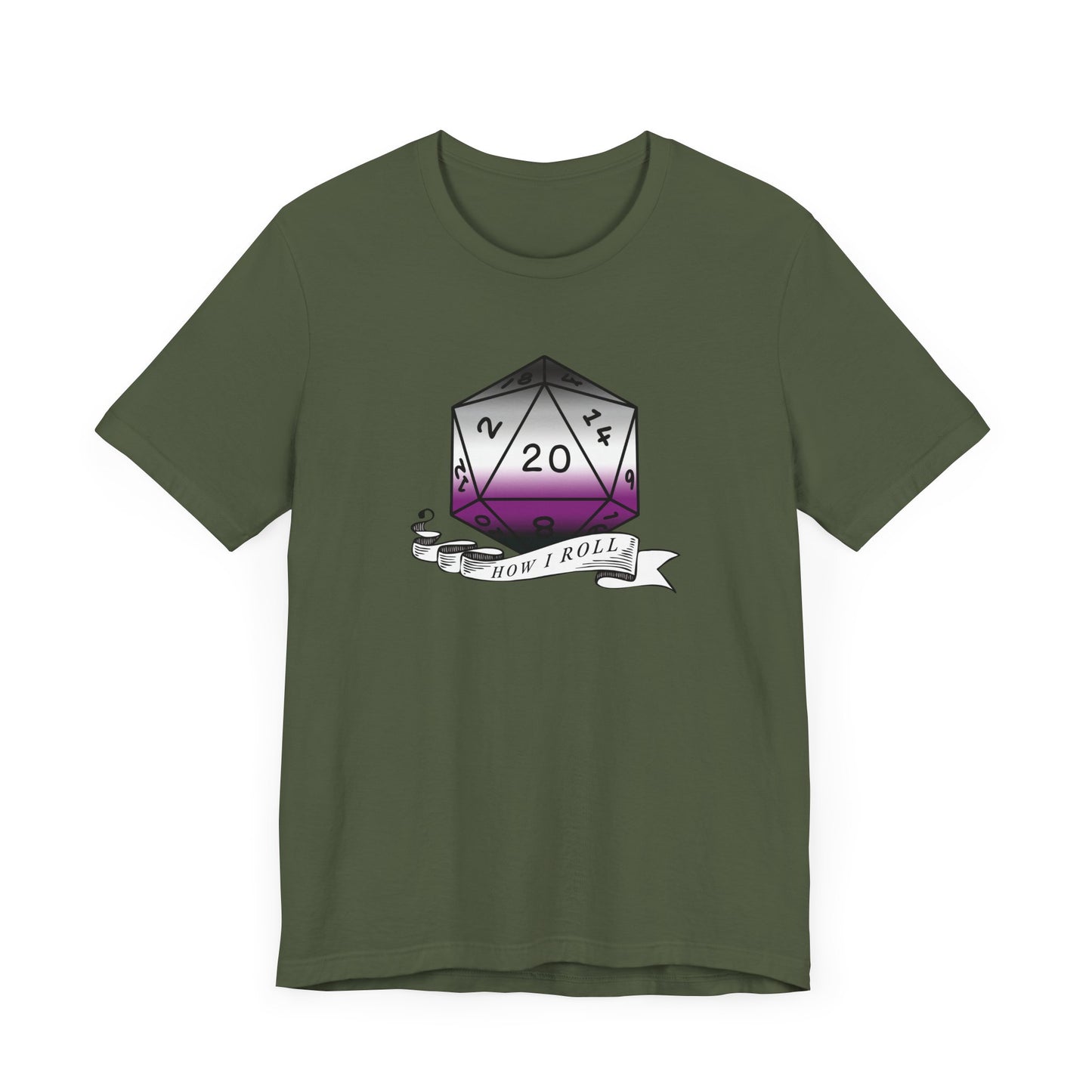 Nerdy Asexual Pride, How I Roll, Pride Flag D20 Unisex T-Shirt