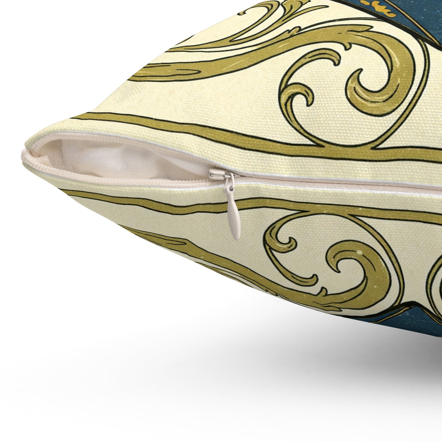 D20 Dice Pillow, Elegant Gaming Decor, RPG Themed Cushion, Art Nouveau Inspired, Dungeons & Dragons Fans Gift, Unique Home Accent, Spun