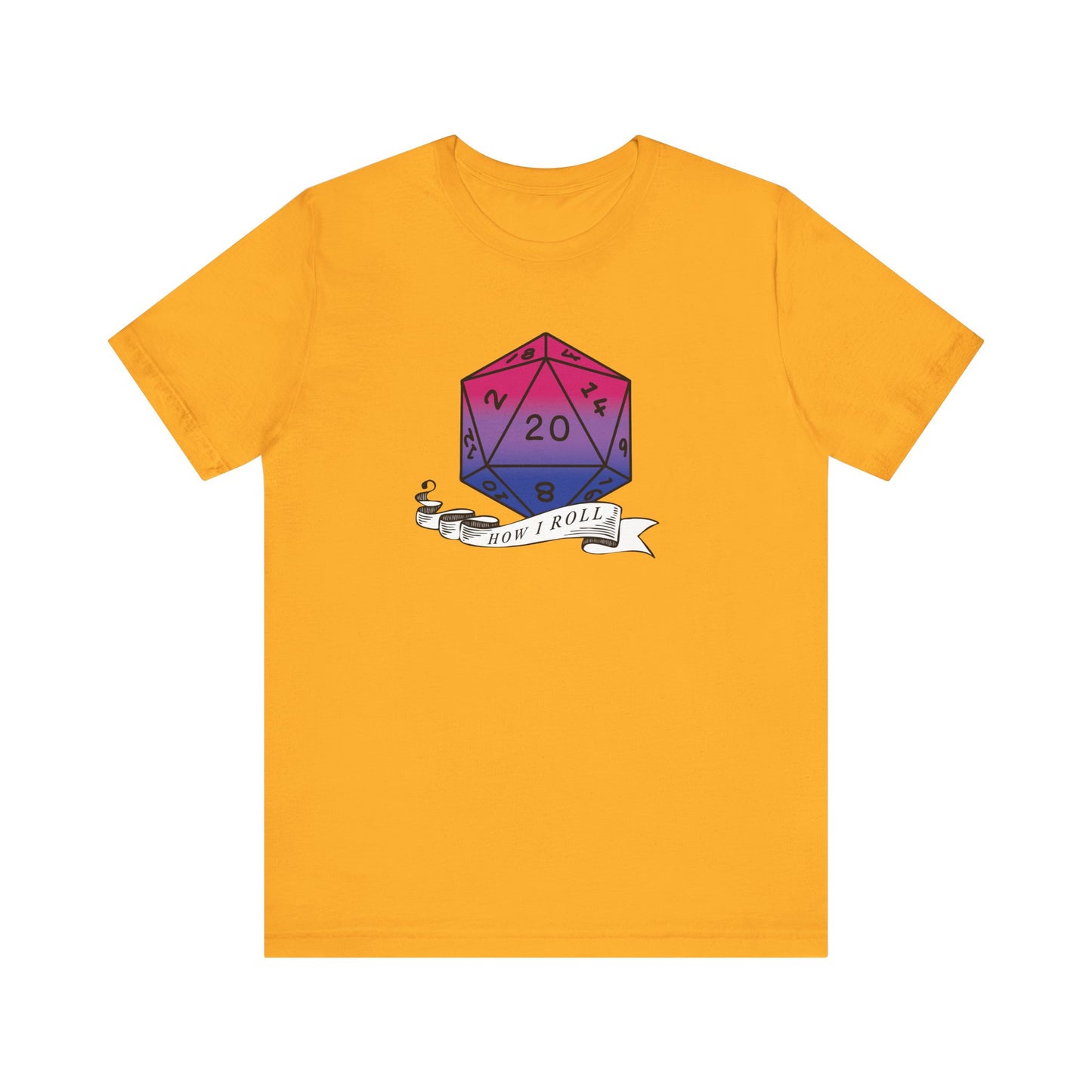 This Is How I Roll | Pride Flag D20 T-Shirt | Unisex T-Shirt | Nerdy Bisexual Pride