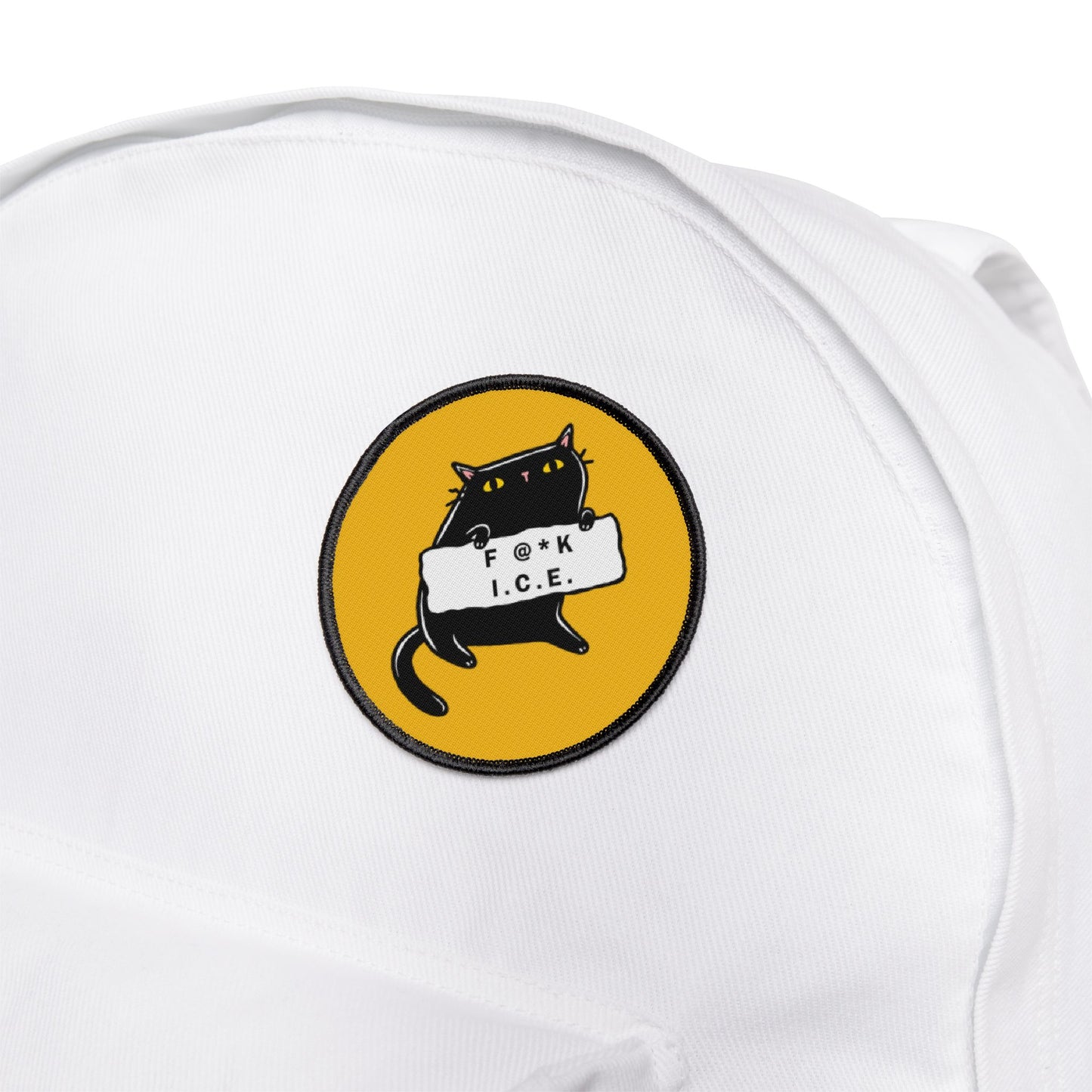 Anti ICE Black Cat Protest Iron-On Patches - Anti Trump, Anti-Fascist Patch for Backpacks, Jackets - Activist Patch, Political Protest