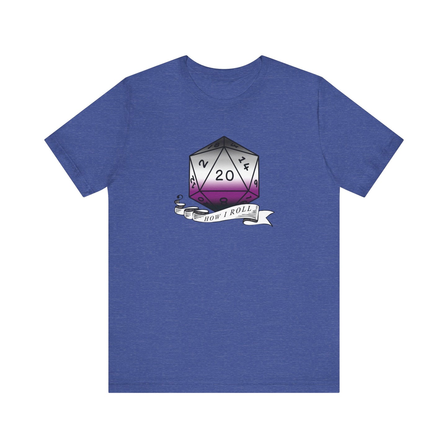 Nerdy Asexual Pride, How I Roll, Pride Flag D20 Unisex T-Shirt