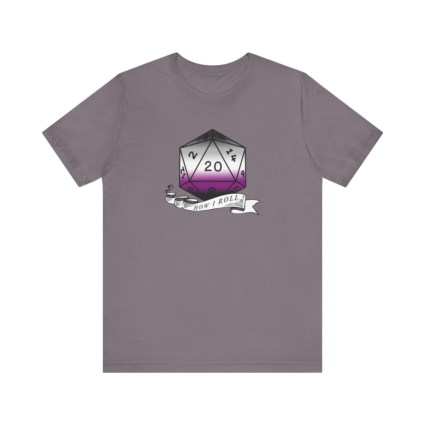 Nerdy Asexual Pride, How I Roll, Pride Flag D20 Unisex T-Shirt