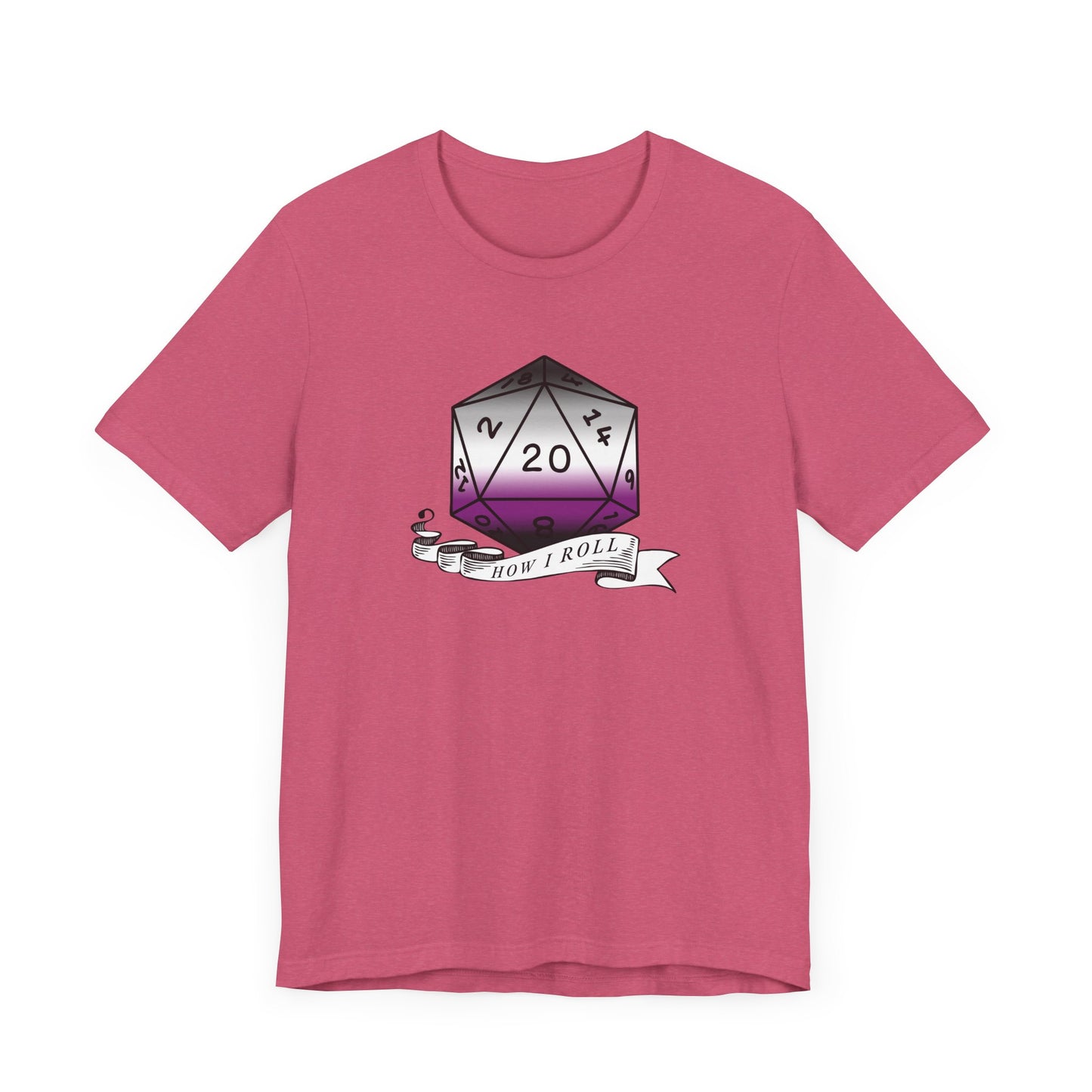 Nerdy Asexual Pride, How I Roll, Pride Flag D20 Unisex T-Shirt