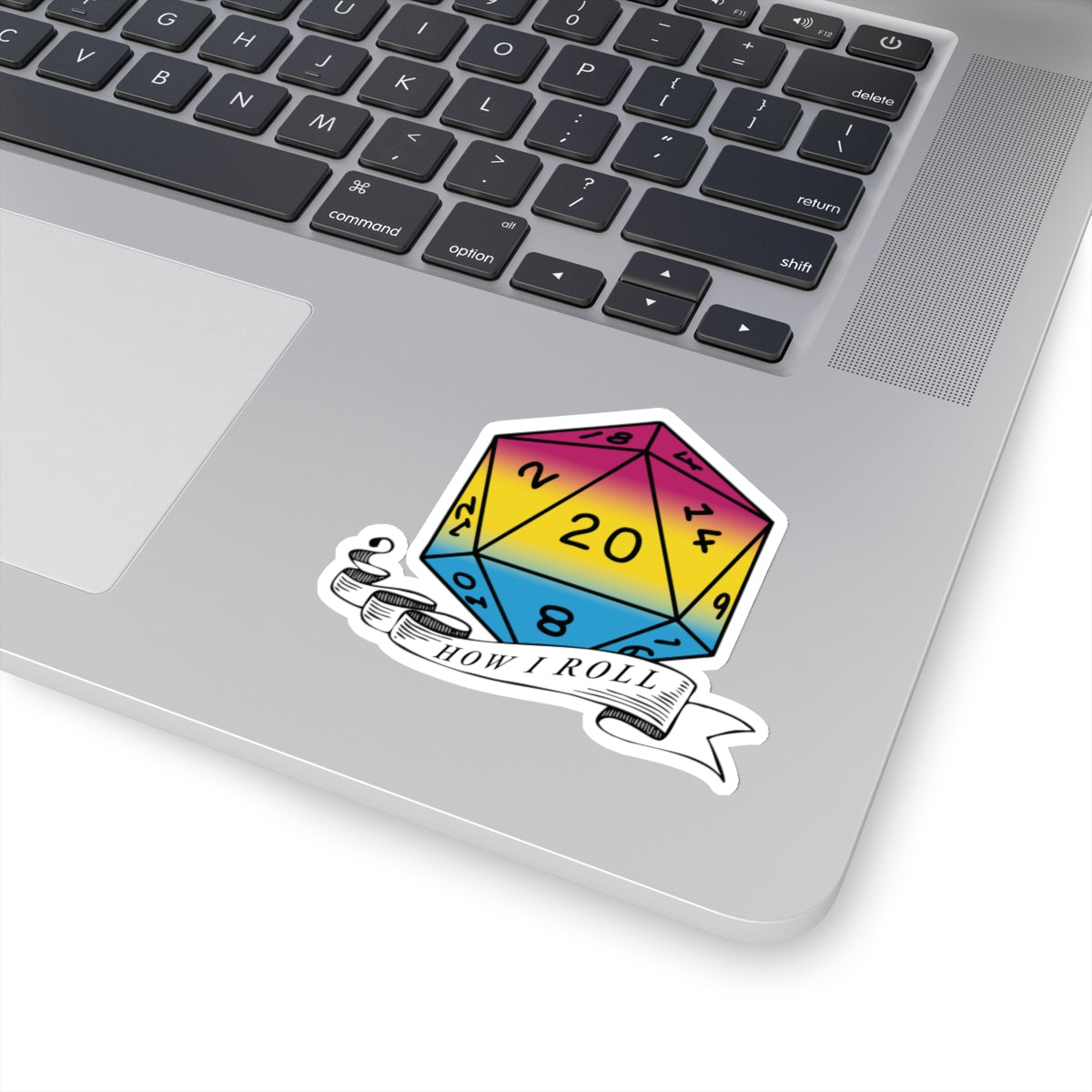 Pansexual Flag PRIDE D20 How I Roll Sticker