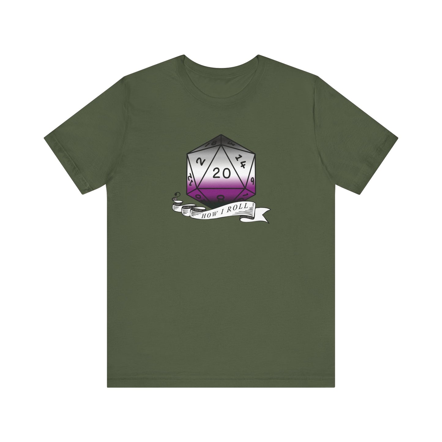 Nerdy Asexual Pride, How I Roll, Pride Flag D20 Unisex T-Shirt
