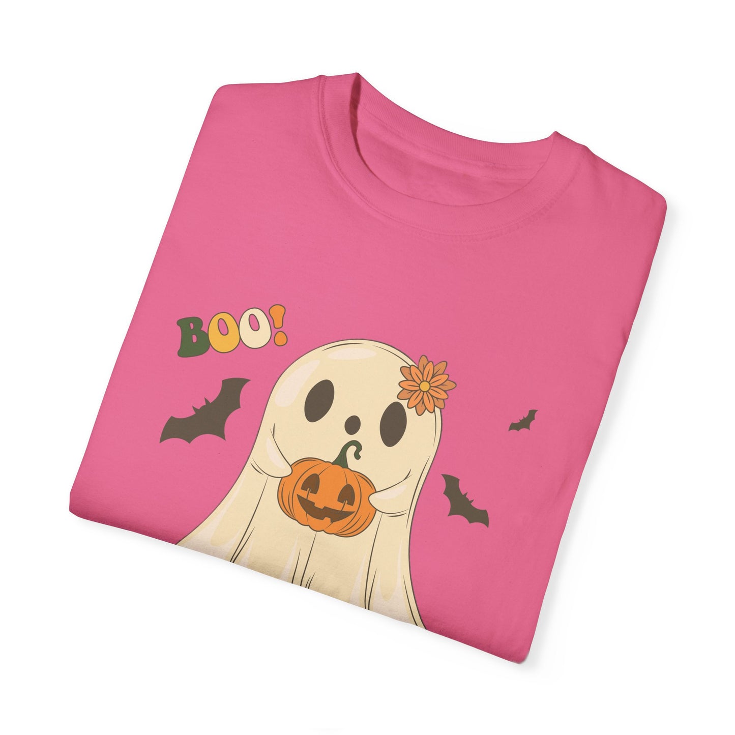 Cute Retro Halloween Ghost t-shirt, Boo Shirt, Spooky Ghost tee, Spooky Vibes, Unisex Garment-Dyed T-shirt
