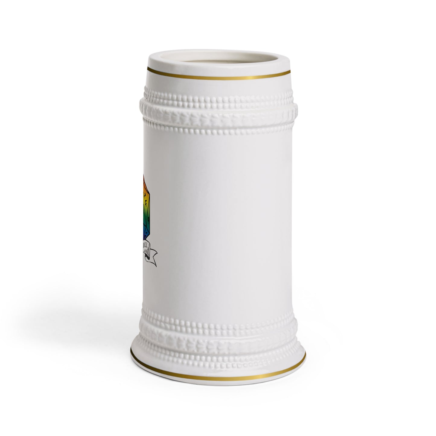 D20 TTRPG Pride Flag Beer Stein Mug 22 oz