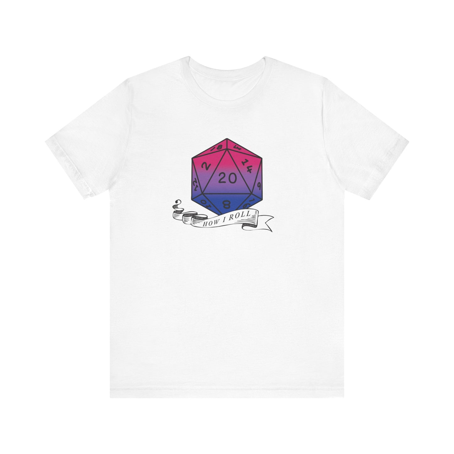 This Is How I Roll | Pride Flag D20 T-Shirt | Unisex T-Shirt | Nerdy Bisexual Pride