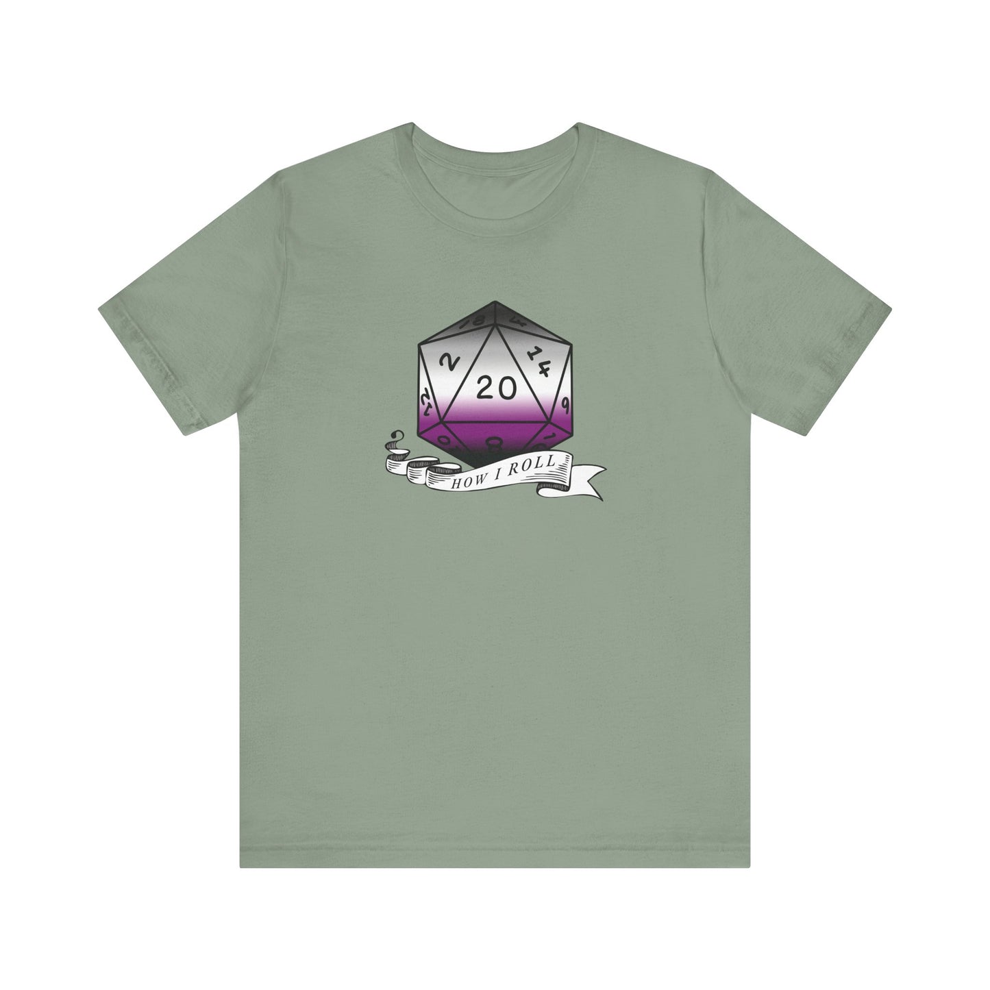 Nerdy Asexual Pride, How I Roll, Pride Flag D20 Unisex T-Shirt